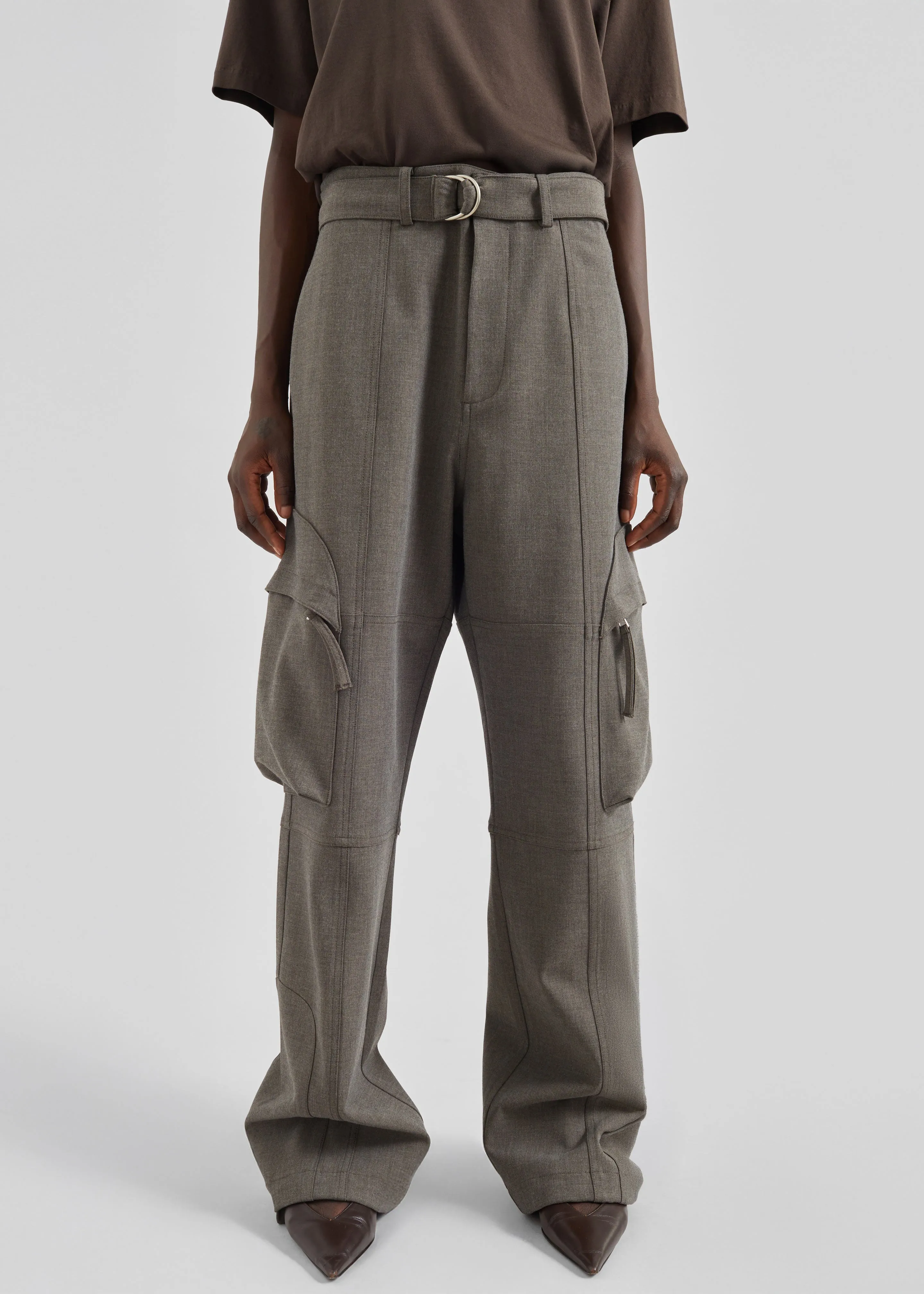 Kelly Double Weave Cargo Pants - Taupe Melange sold by Frankie Shop product image thumbnail 4