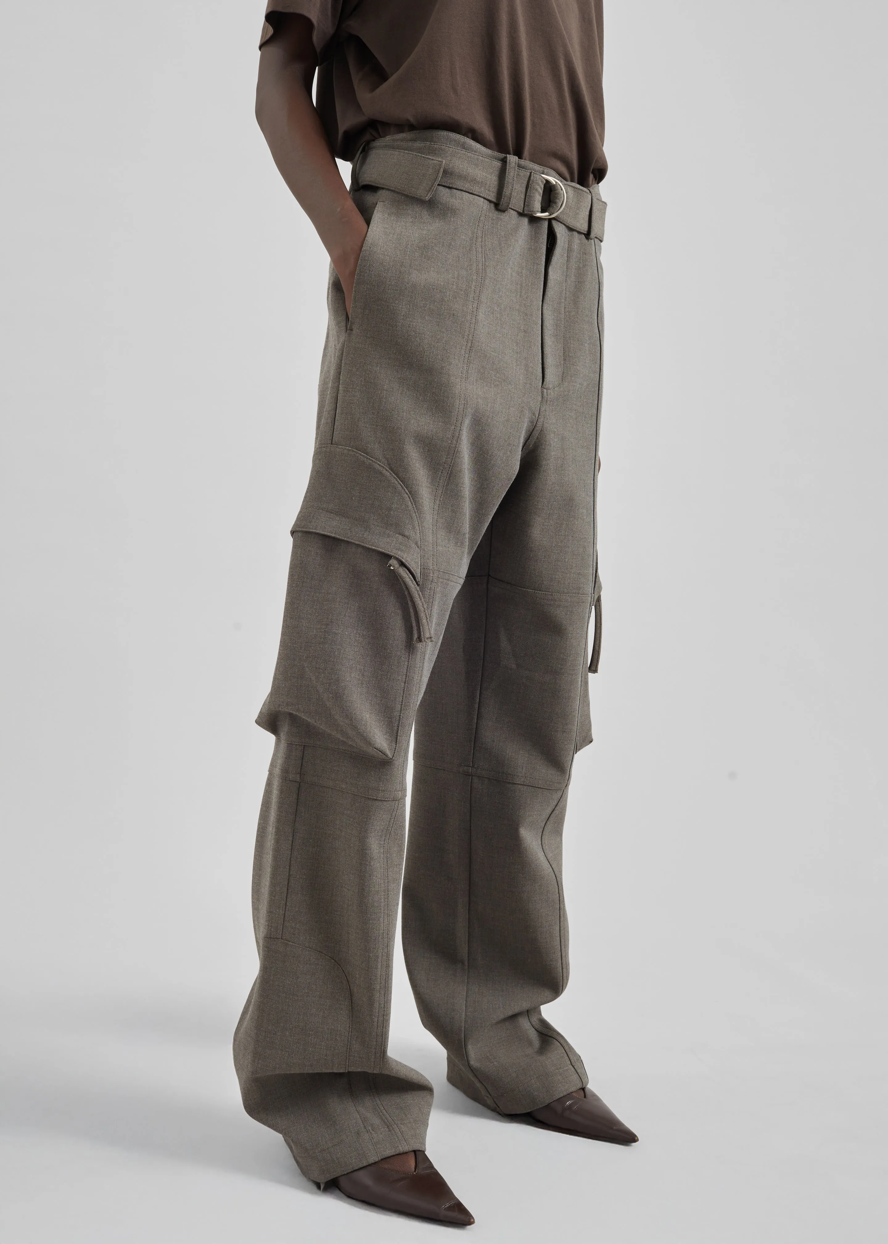Kelly Double Weave Cargo Pants - Taupe Melange sold by Frankie Shop product image thumbnail 2