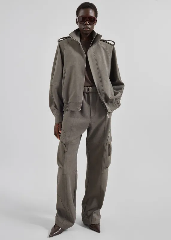 Kelly Double Weave Cargo Pants - Taupe Melange made by Frankie Shop