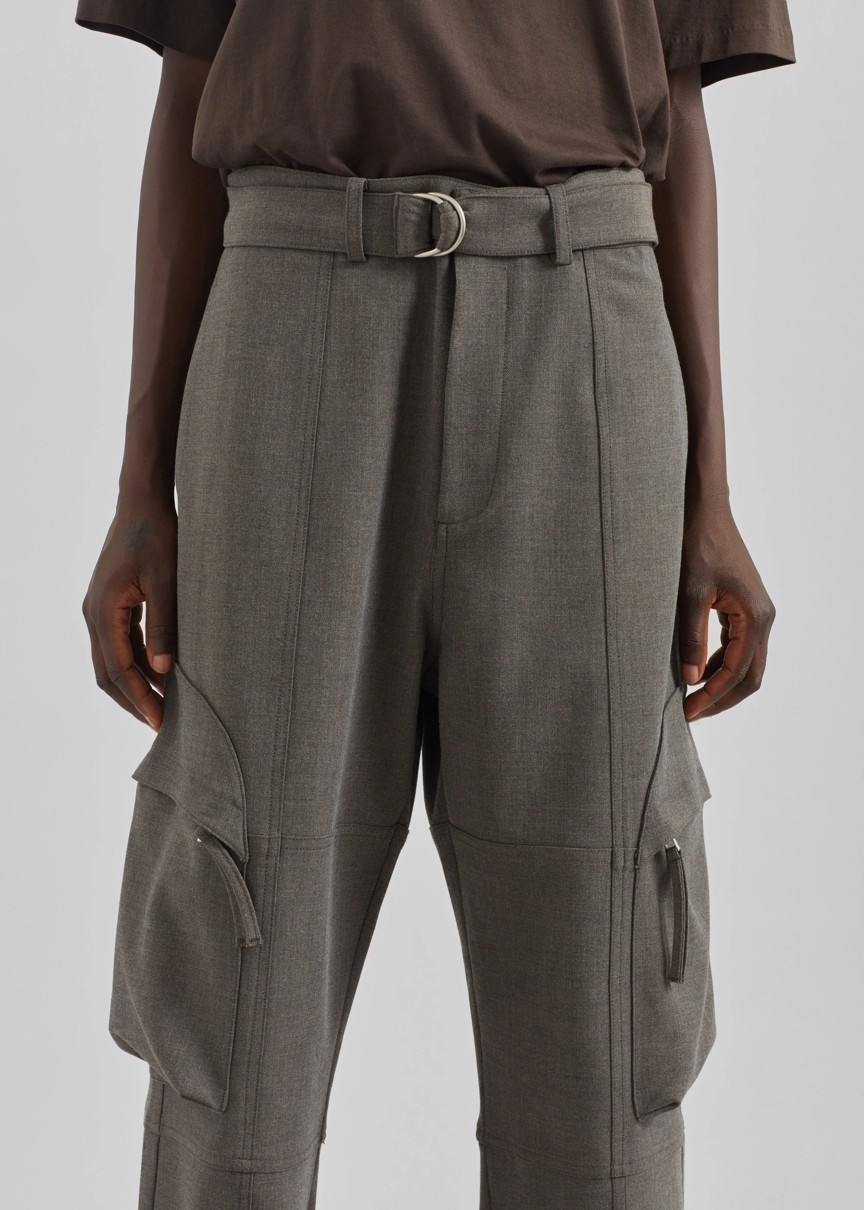 Kelly Double Weave Cargo Pants - Taupe Melange sold by Frankie Shop product image thumbnail 5