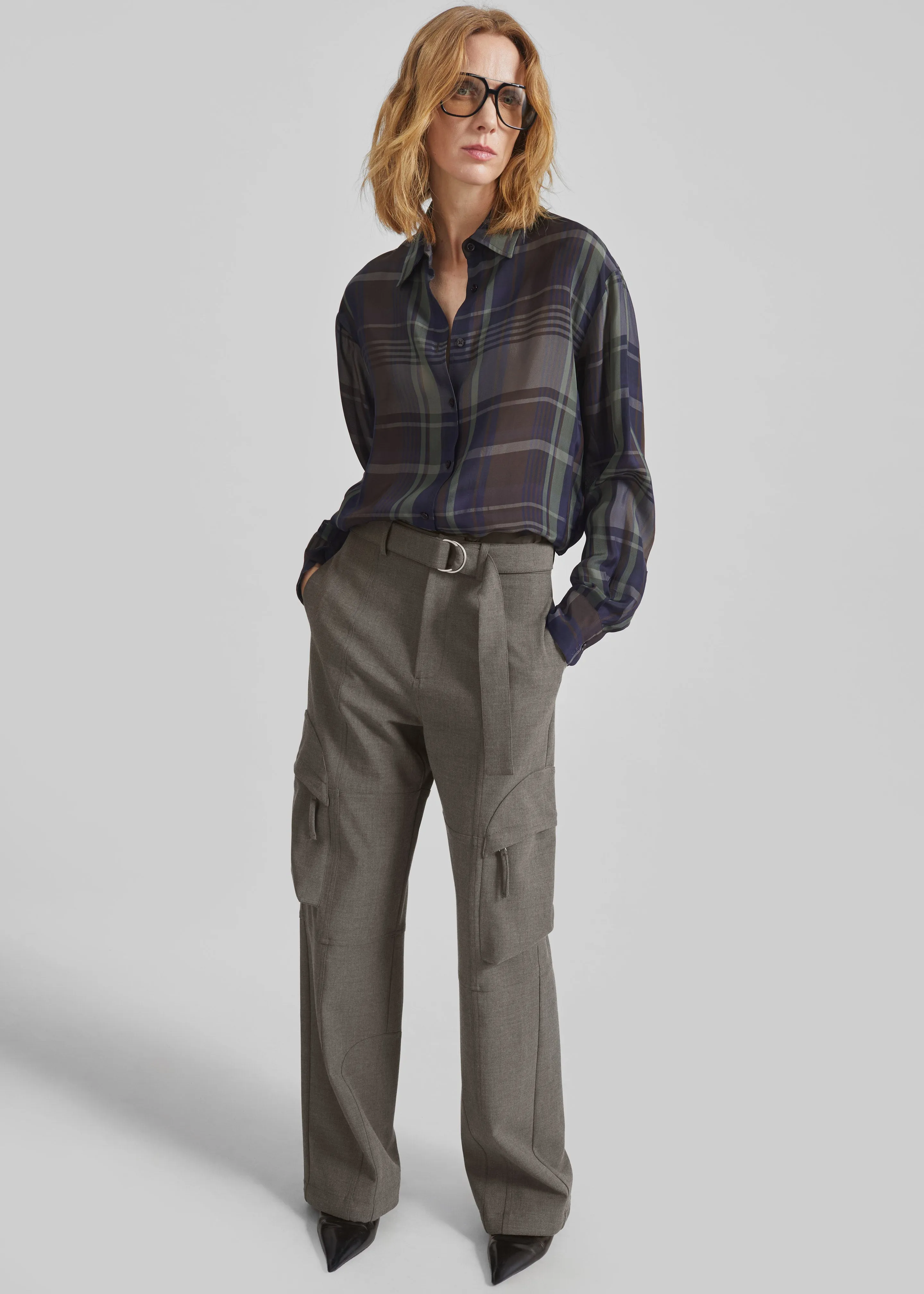 Kelly Double Weave Cargo Pants - Taupe Melange sold by Frankie Shop product image thumbnail 3