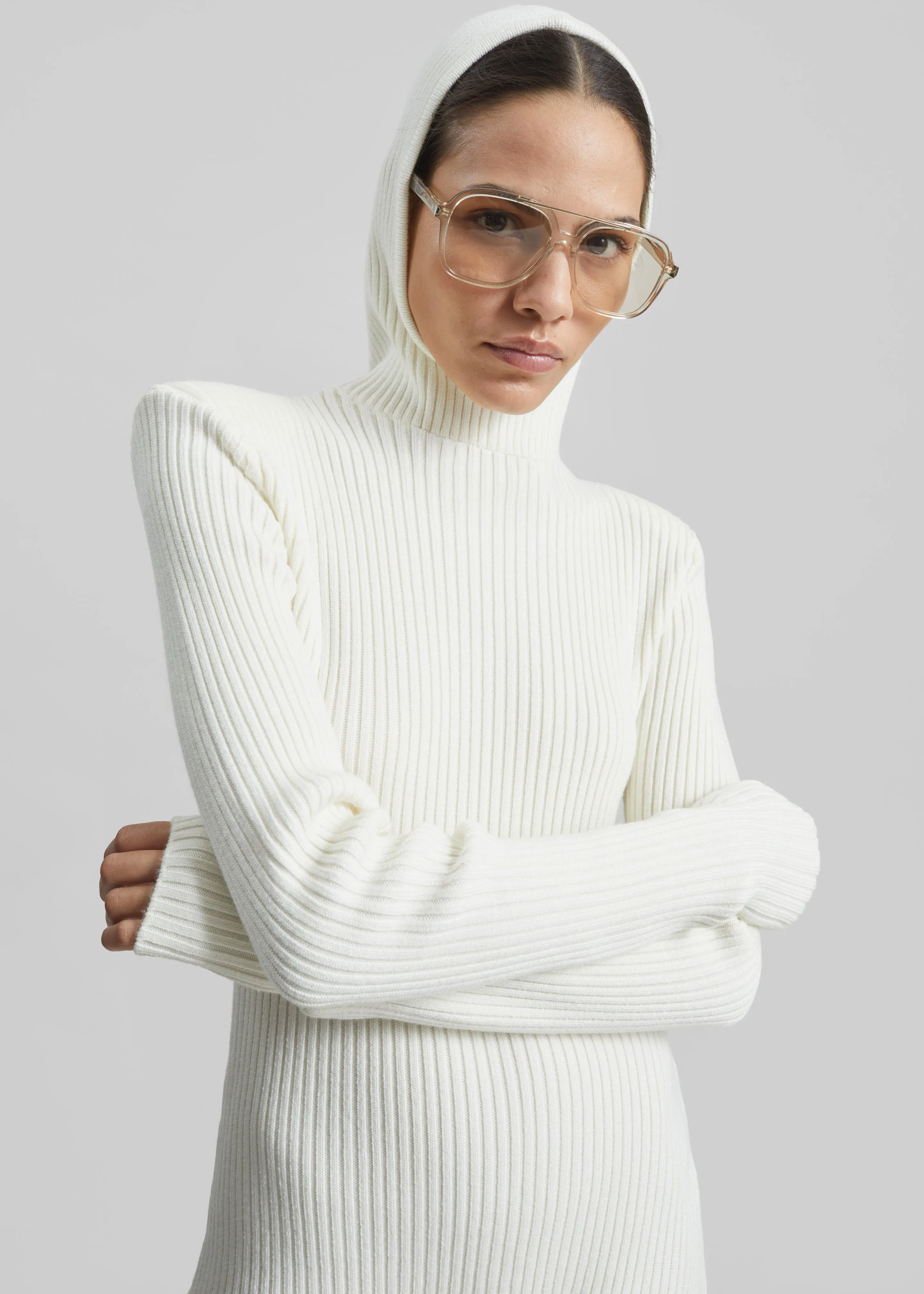 Larice Hooded Knit Top - White sold by Frankie Shop product image thumbnail 3