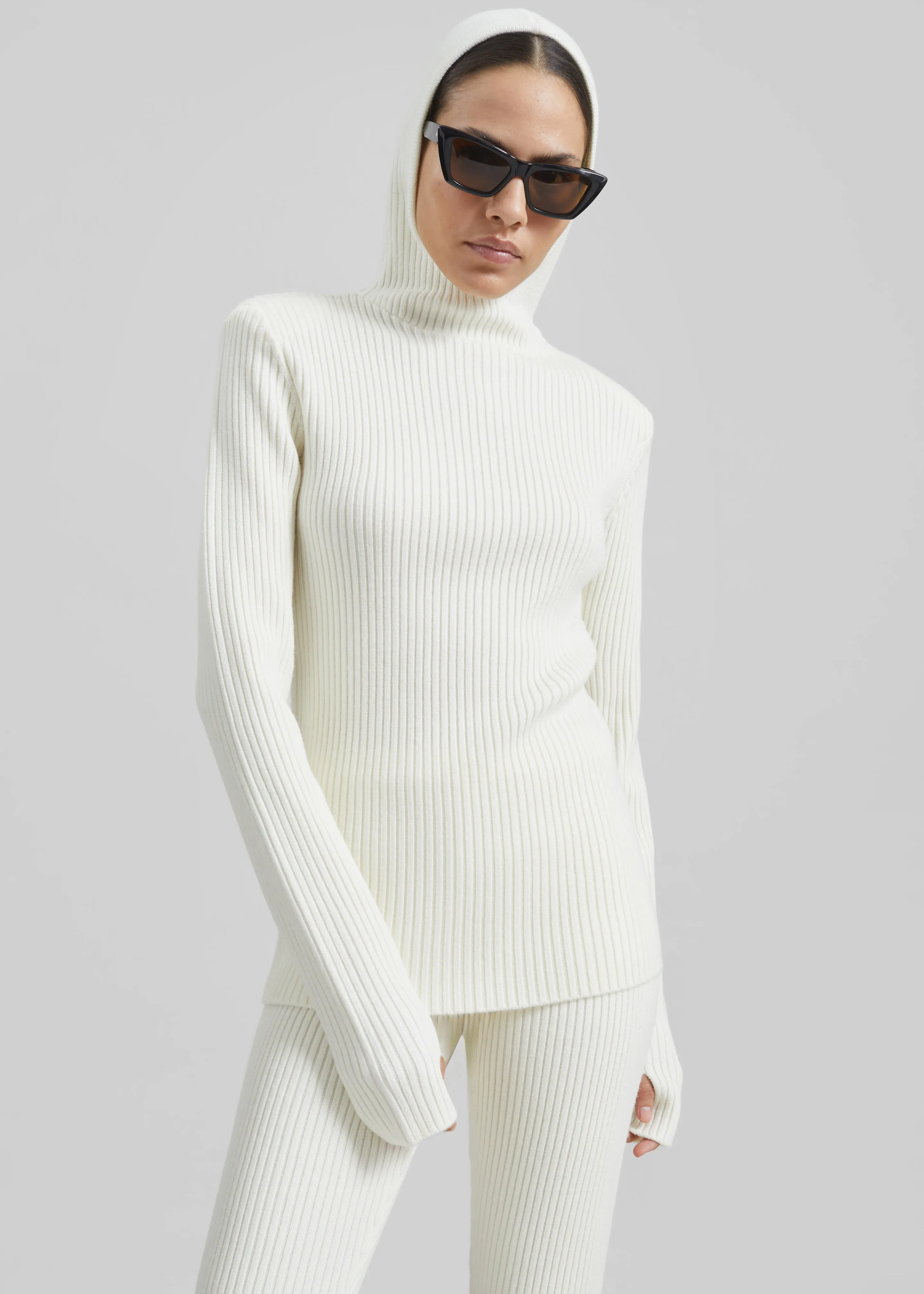 Larice Hooded Knit Top - White sold by Frankie Shop product image thumbnail 4