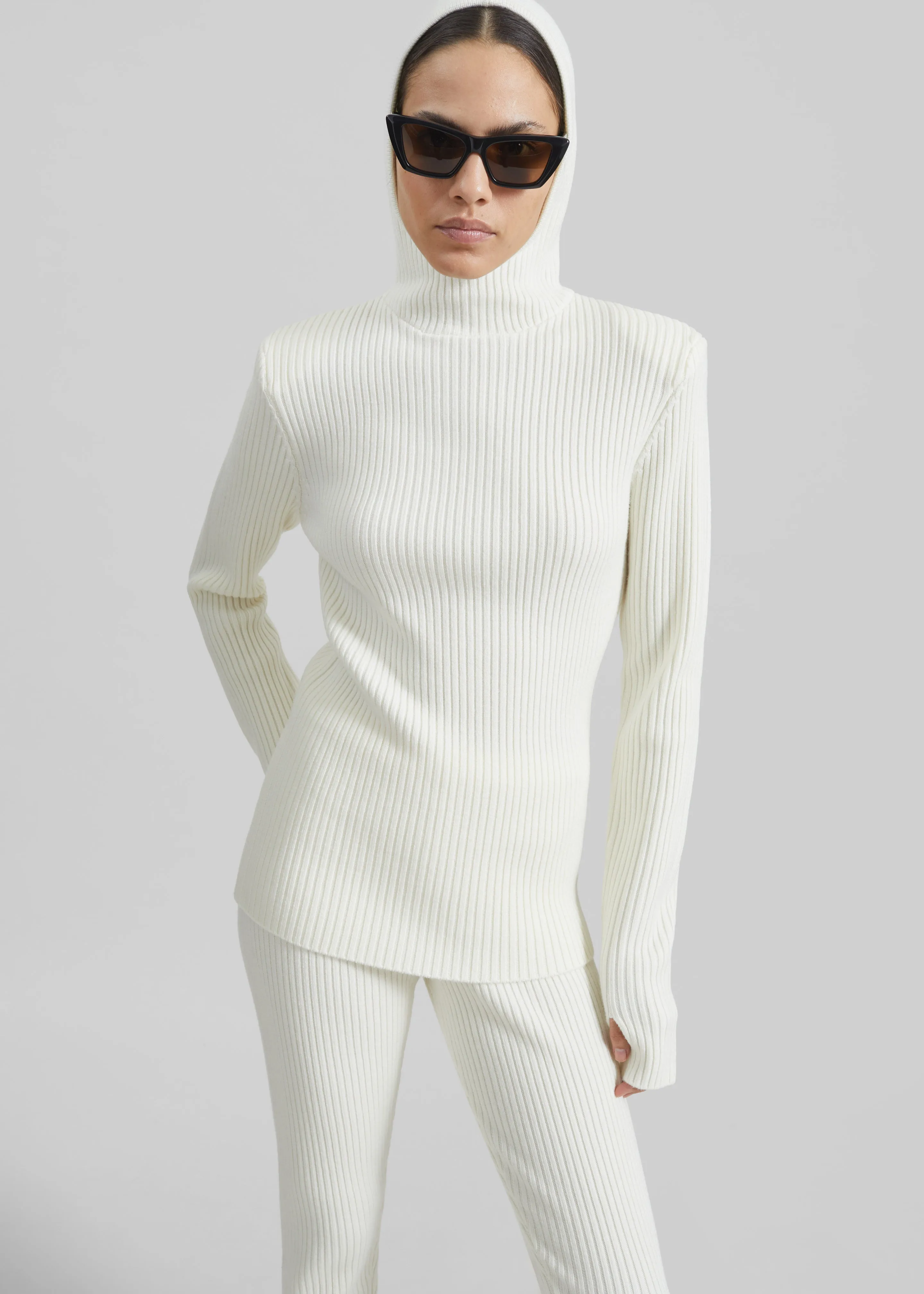 Larice Hooded Knit Top - White sold by Frankie Shop product image thumbnail 2