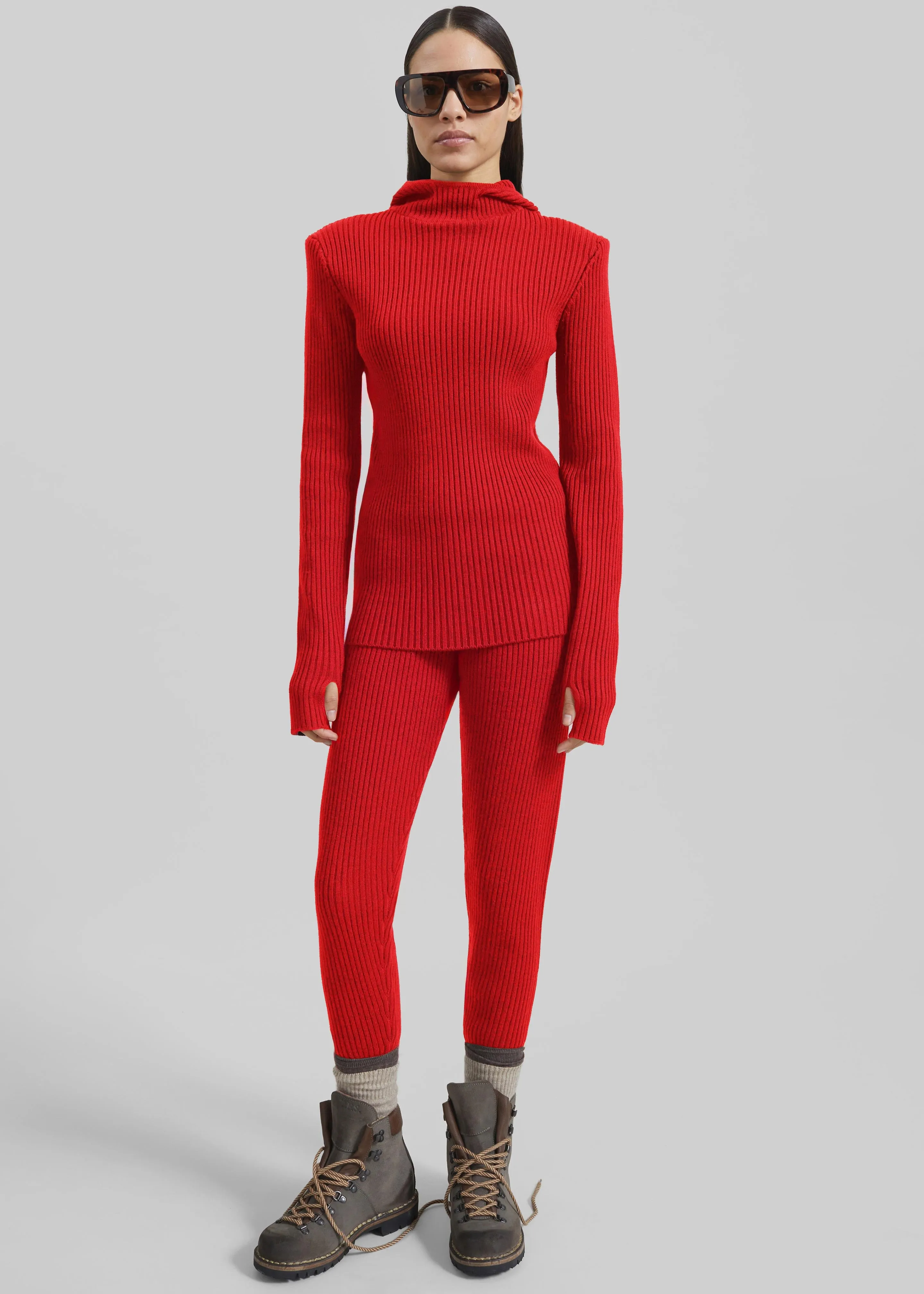 Larice Hooded Knit Top - Red sold by Frankie Shop product image thumbnail 2