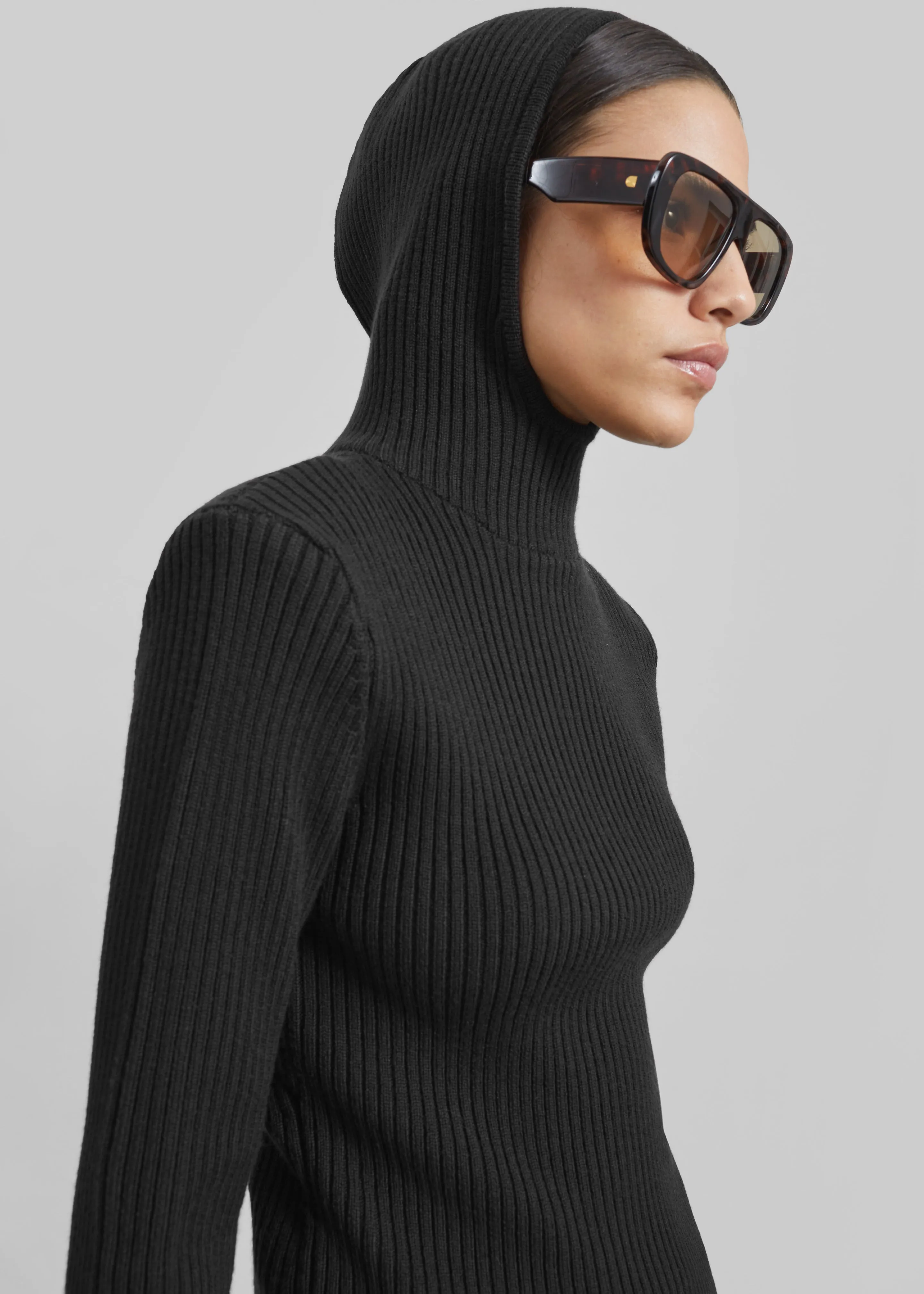 Larice Hooded Knit Top - Black sold by Frankie Shop product image thumbnail 3
