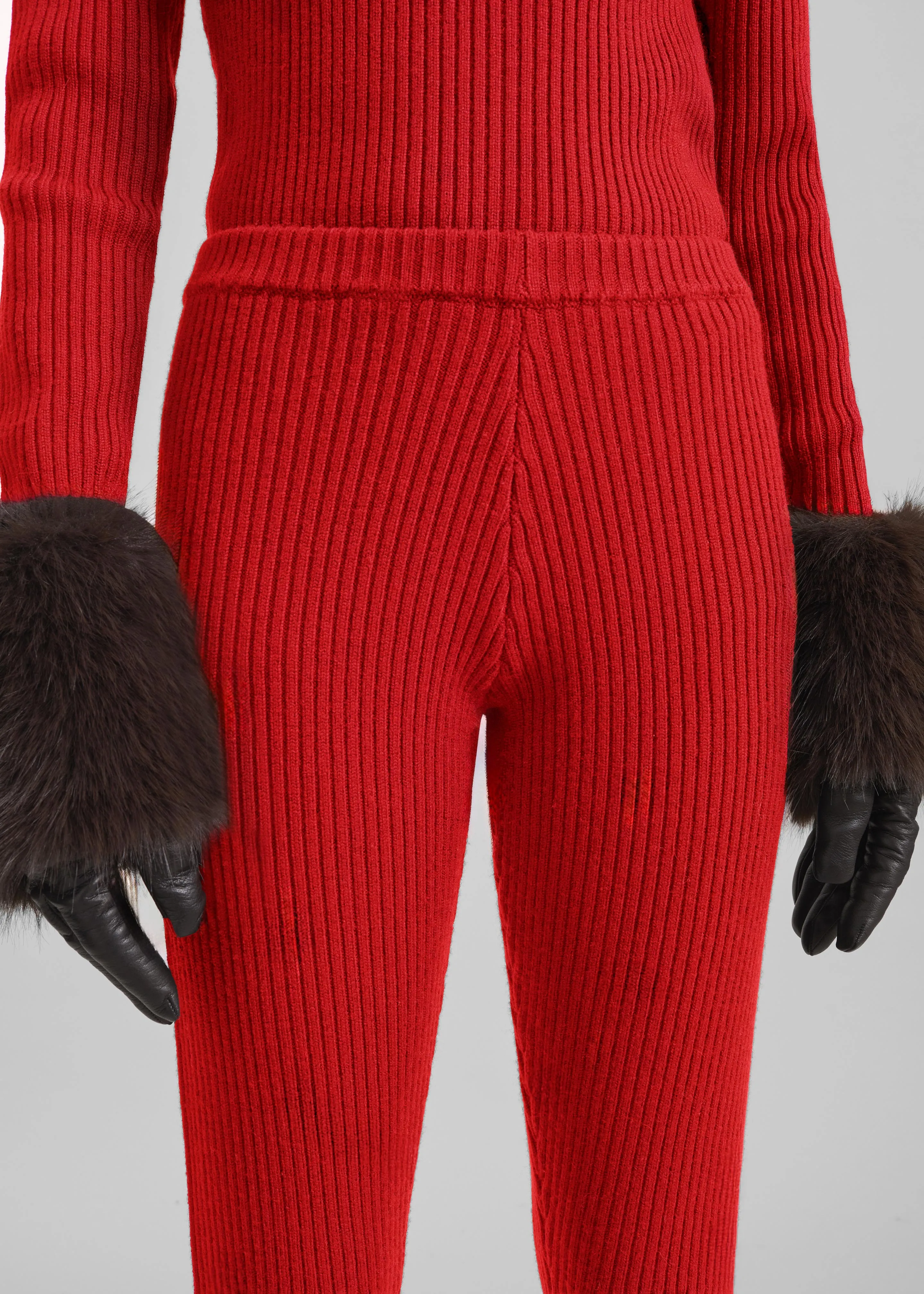 Piuma Knit Stirrup Leggings - Red sold by Frankie Shop product image thumbnail 5