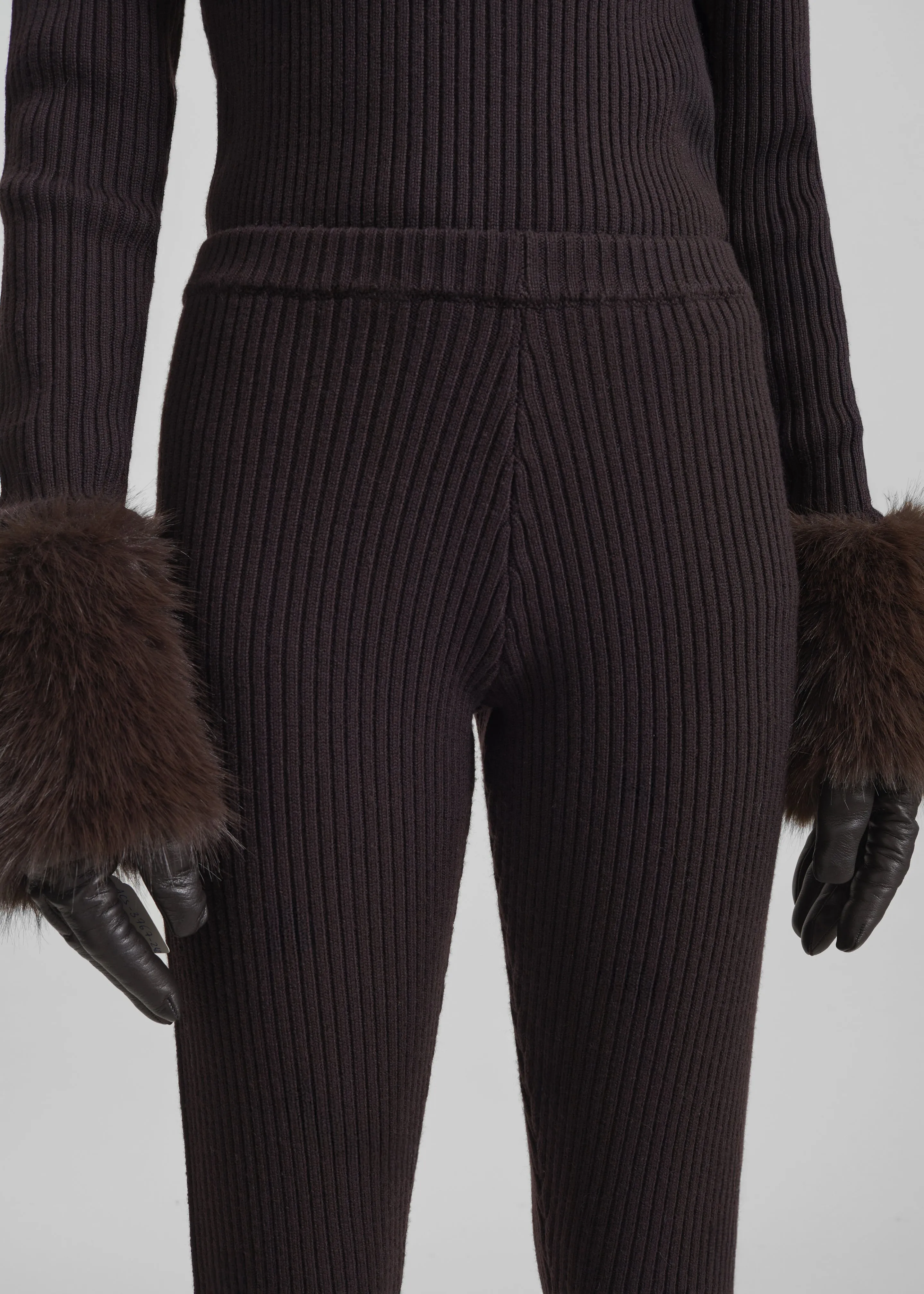 Piuma Knit Stirrup Leggings - Brown sold by Frankie Shop product image thumbnail 5