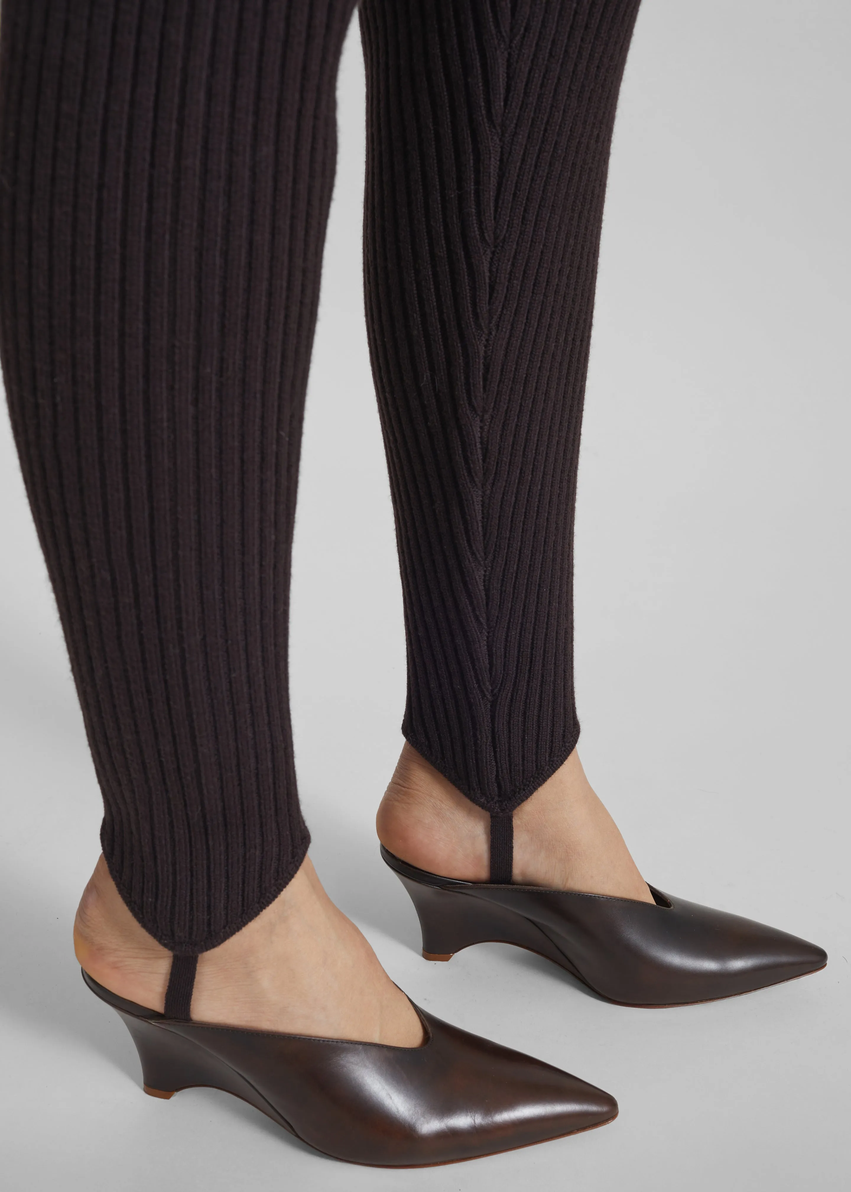 Piuma Knit Stirrup Leggings - Brown sold by Frankie Shop product image thumbnail 2