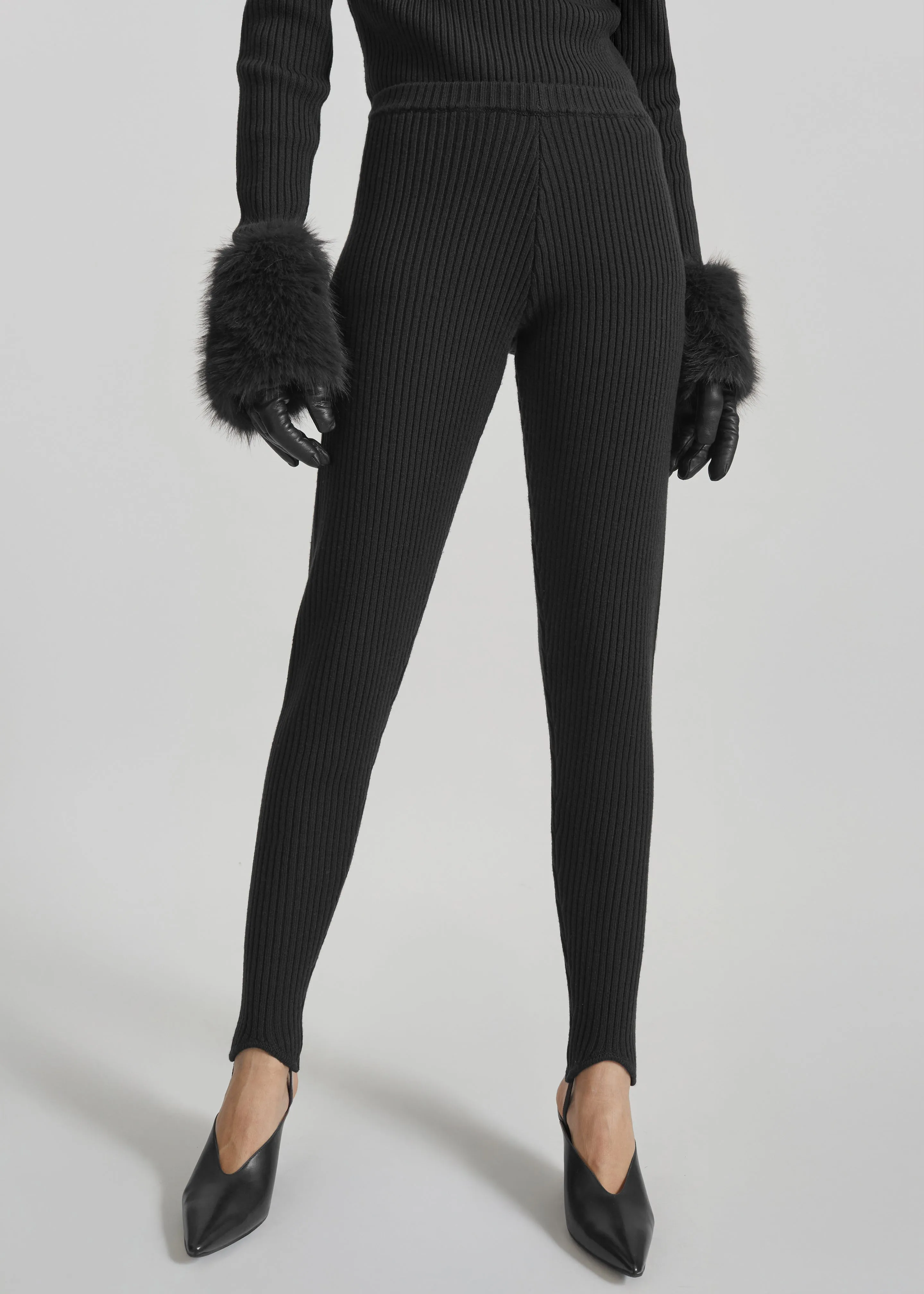 Piuma Knit Stirrup Leggings - Black sold by Frankie Shop product image thumbnail 2