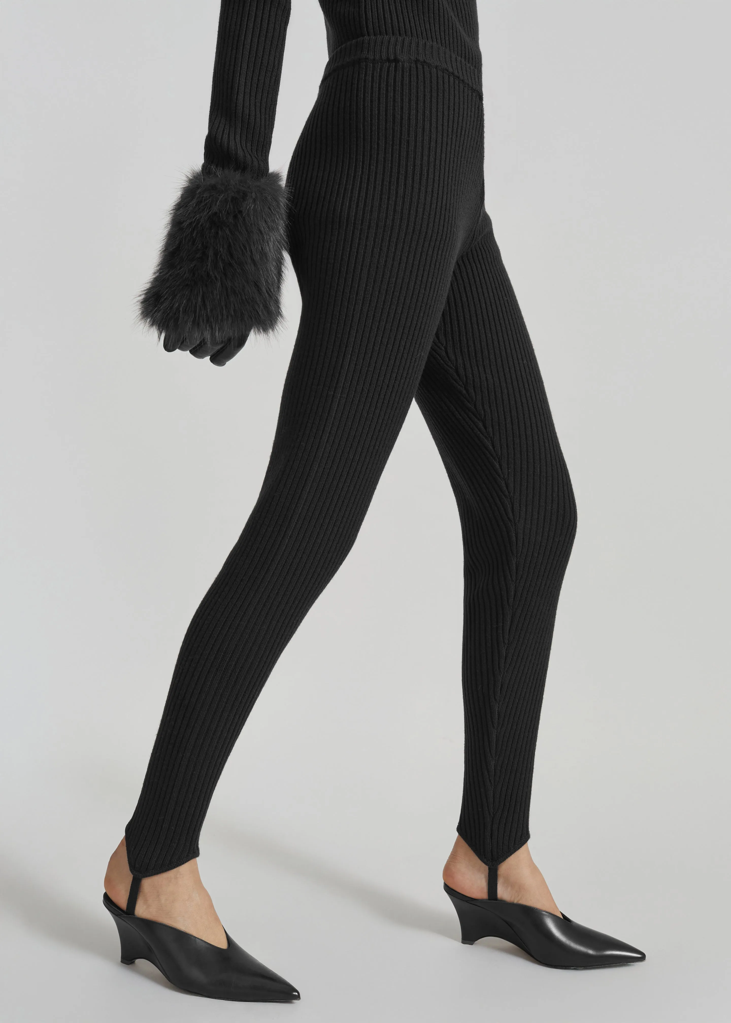 Piuma Knit Stirrup Leggings - Black sold by Frankie Shop product image thumbnail 3
