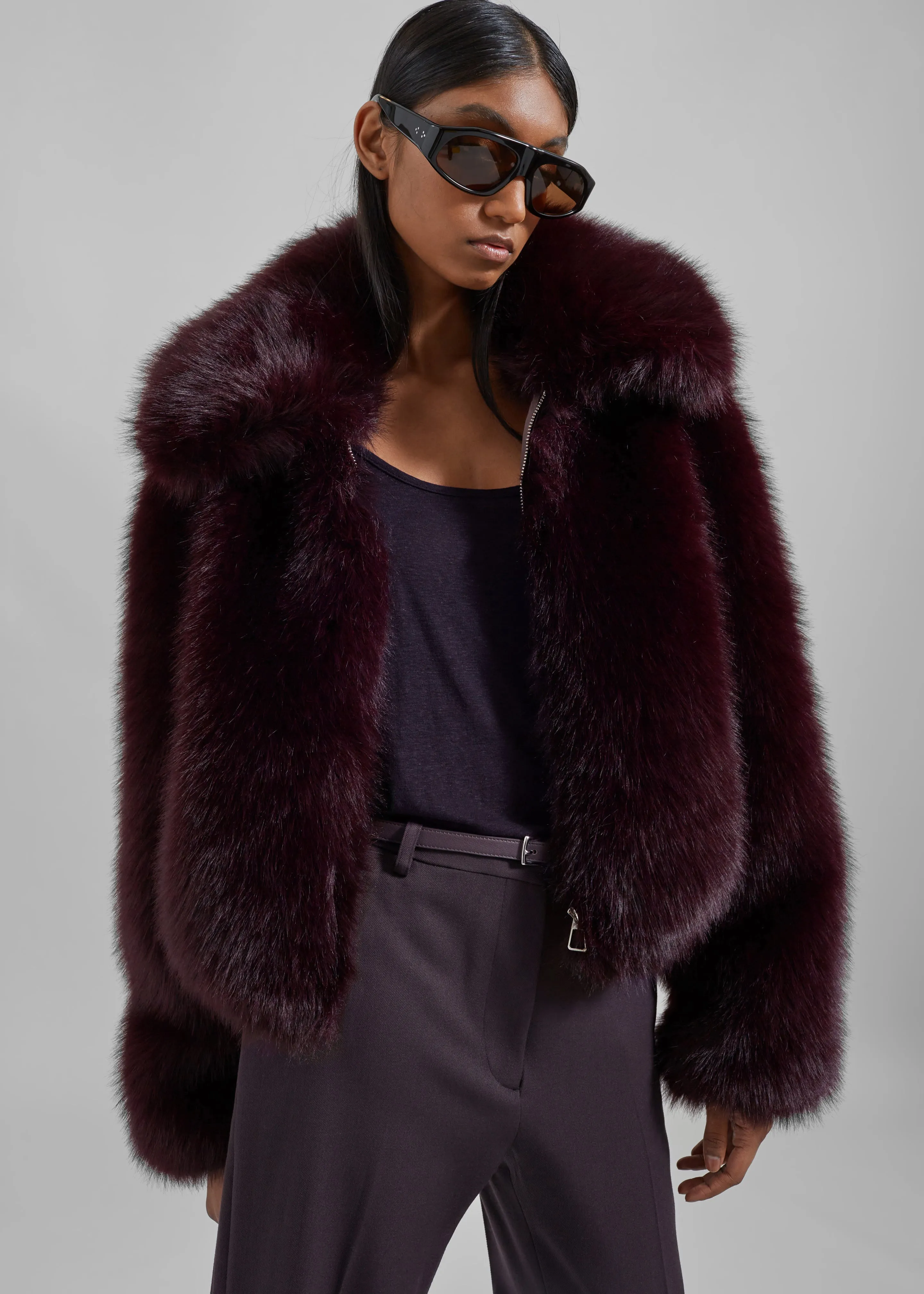 Hope Faux Fur Jacket - Dark Plum sold by Frankie Shop product image thumbnail 2