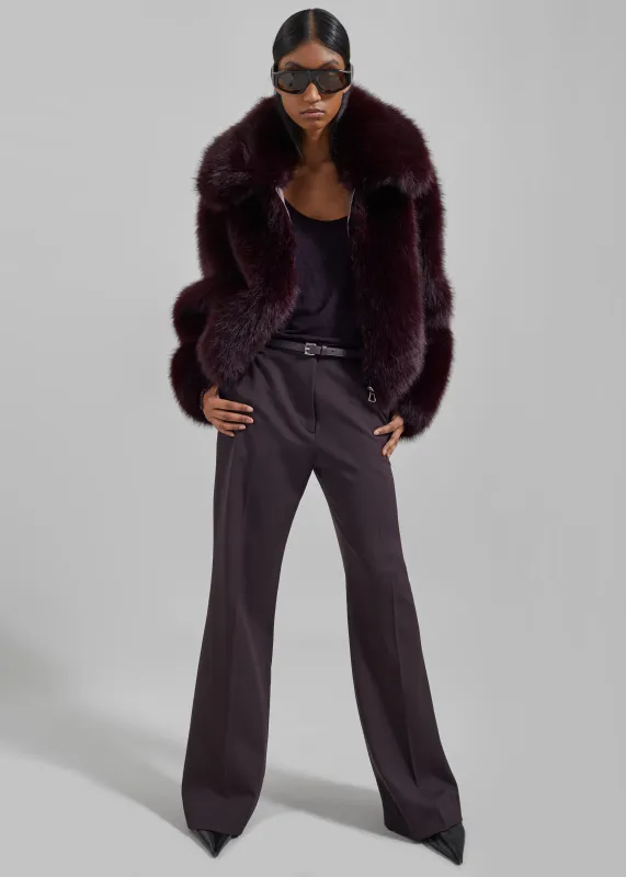 Hope Faux Fur Jacket - Dark Plum sold by Frankie Shop