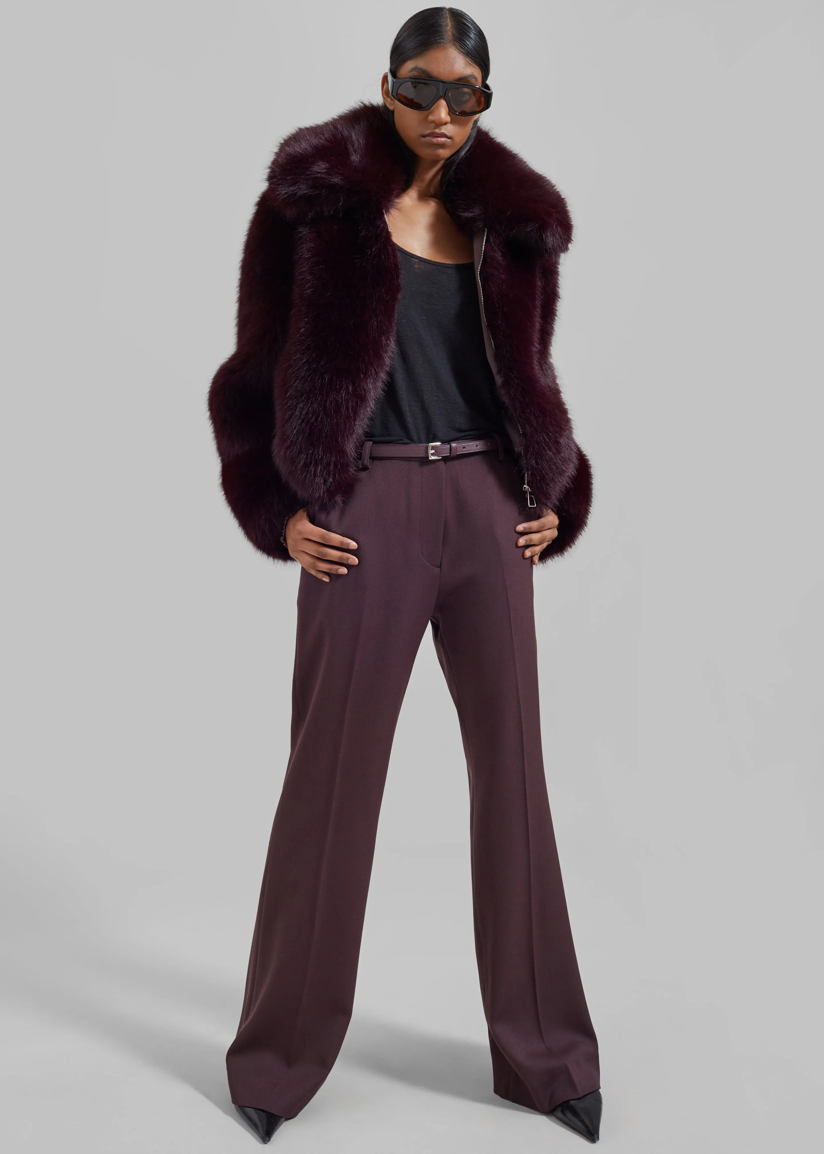 Hope Faux Fur Jacket - Dark Plum sold by Frankie Shop product image thumbnail 4