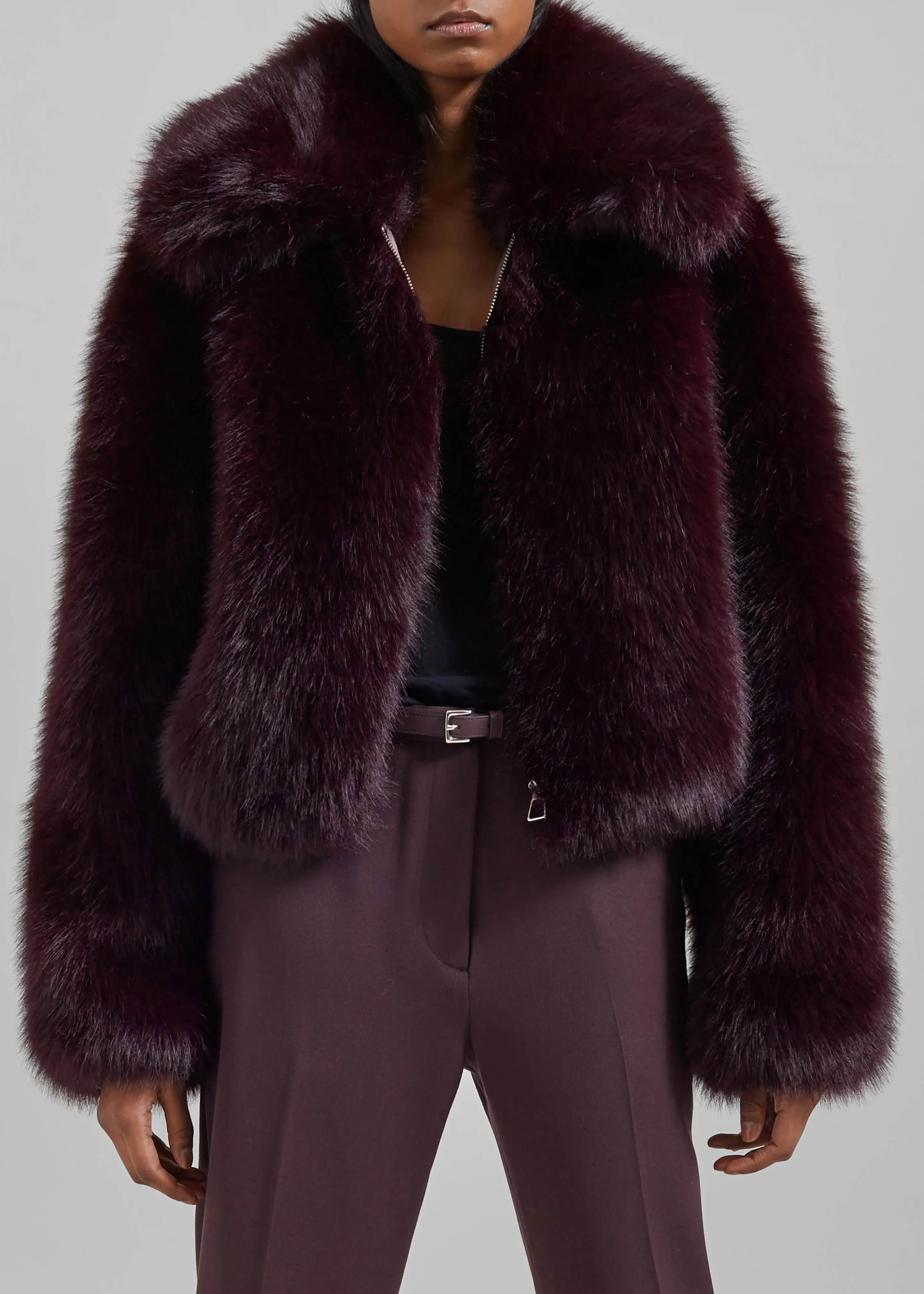Hope Faux Fur Jacket - Dark Plum sold by Frankie Shop product image thumbnail 3