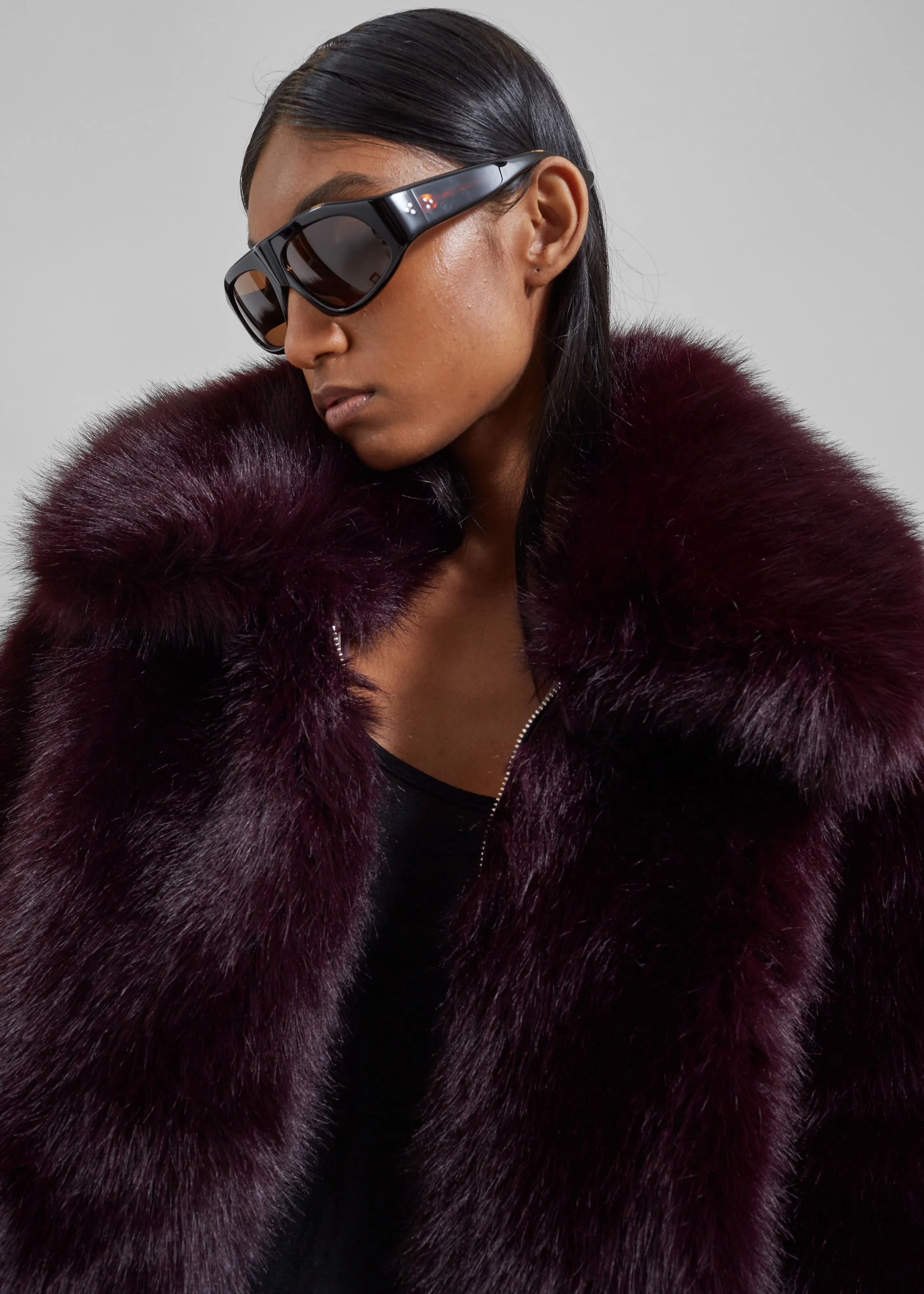Hope Faux Fur Jacket - Dark Plum sold by Frankie Shop product image thumbnail 5