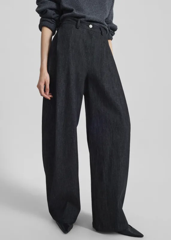 Nesna Barrel-Leg Jeans - Black sold by Frankie Shop
