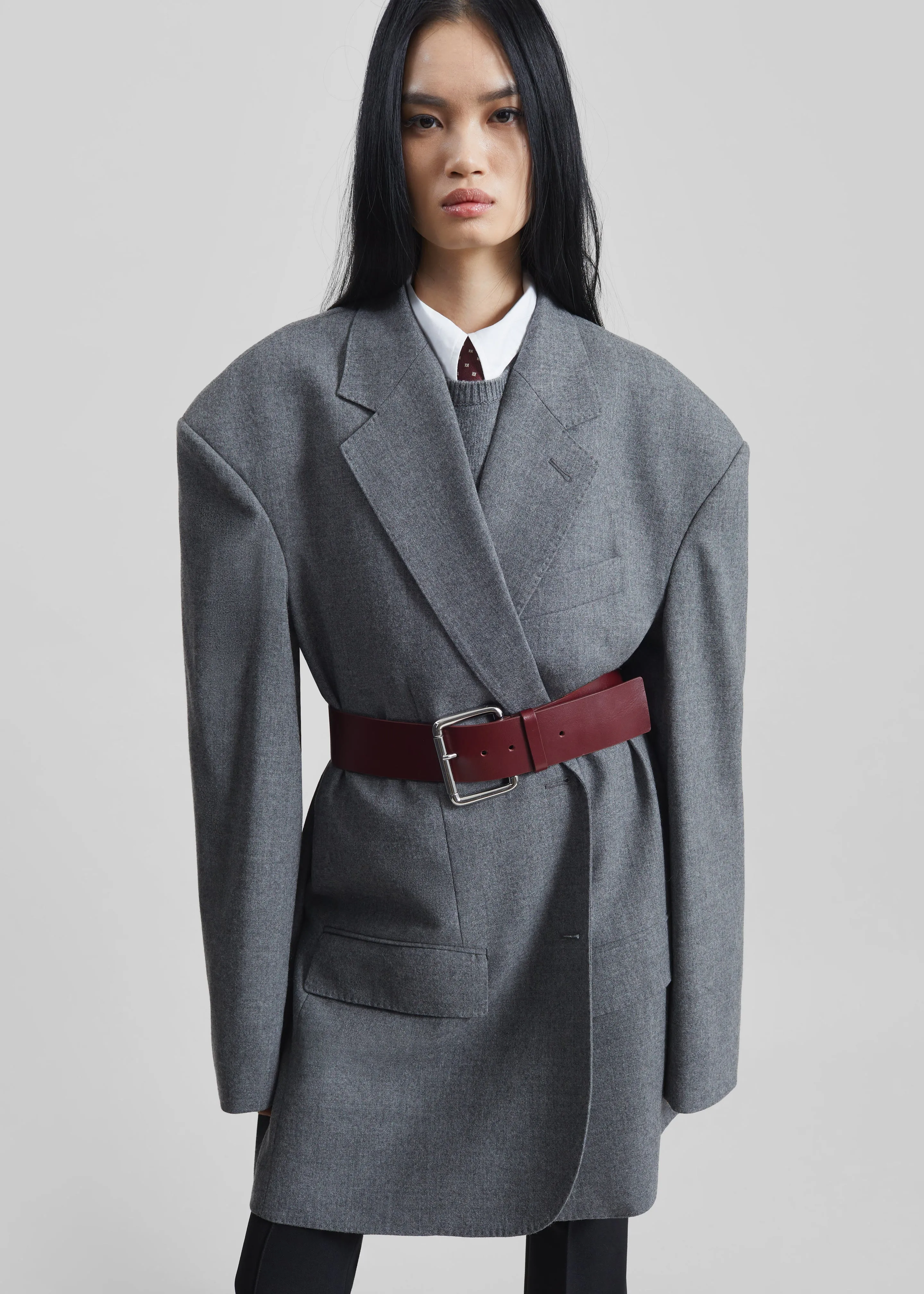 Lismore Wool Oversized Blazer - Grey sold by Frankie Shop product image thumbnail 2