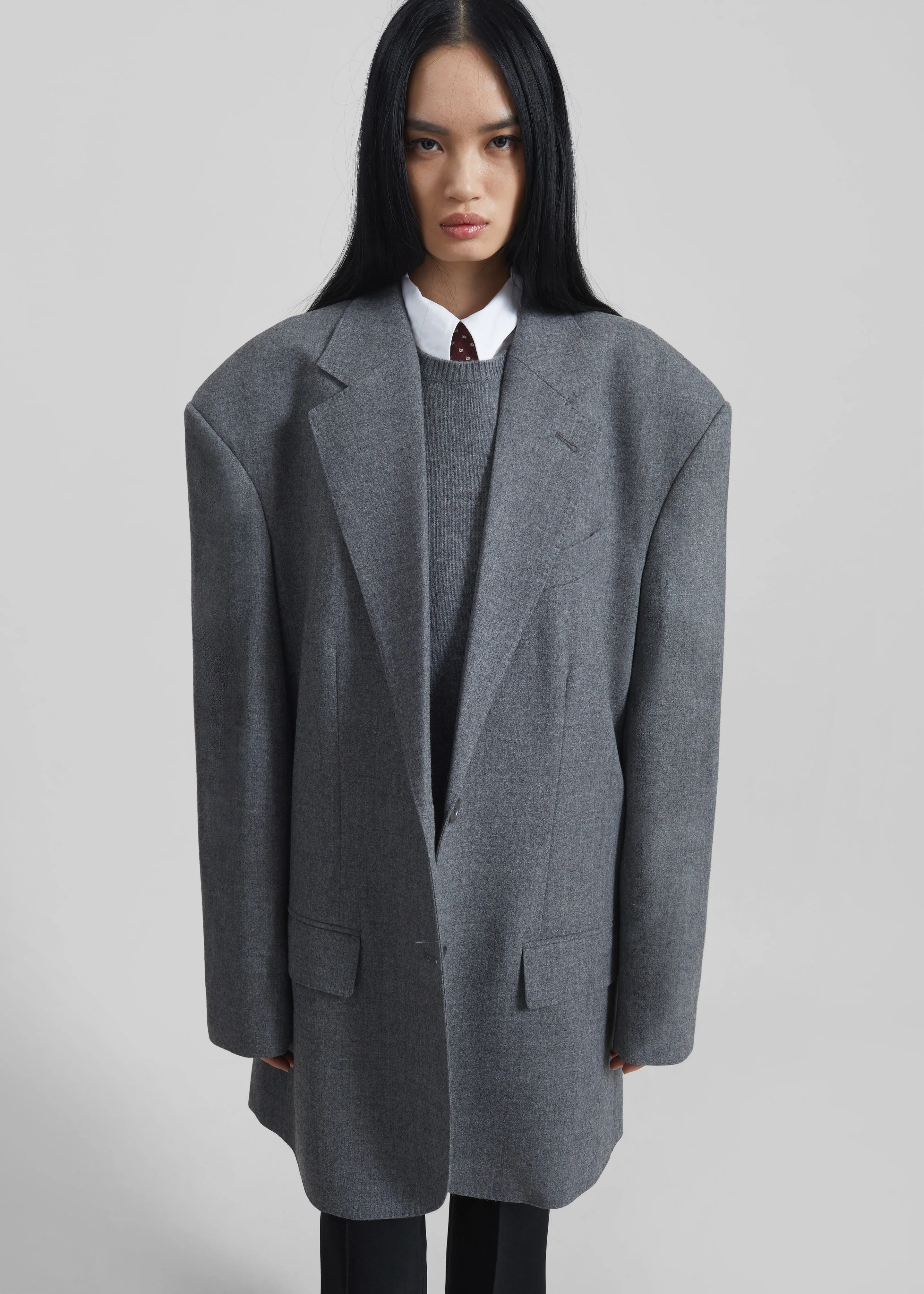 Lismore Wool Oversized Blazer - Grey sold by Frankie Shop product image thumbnail 3