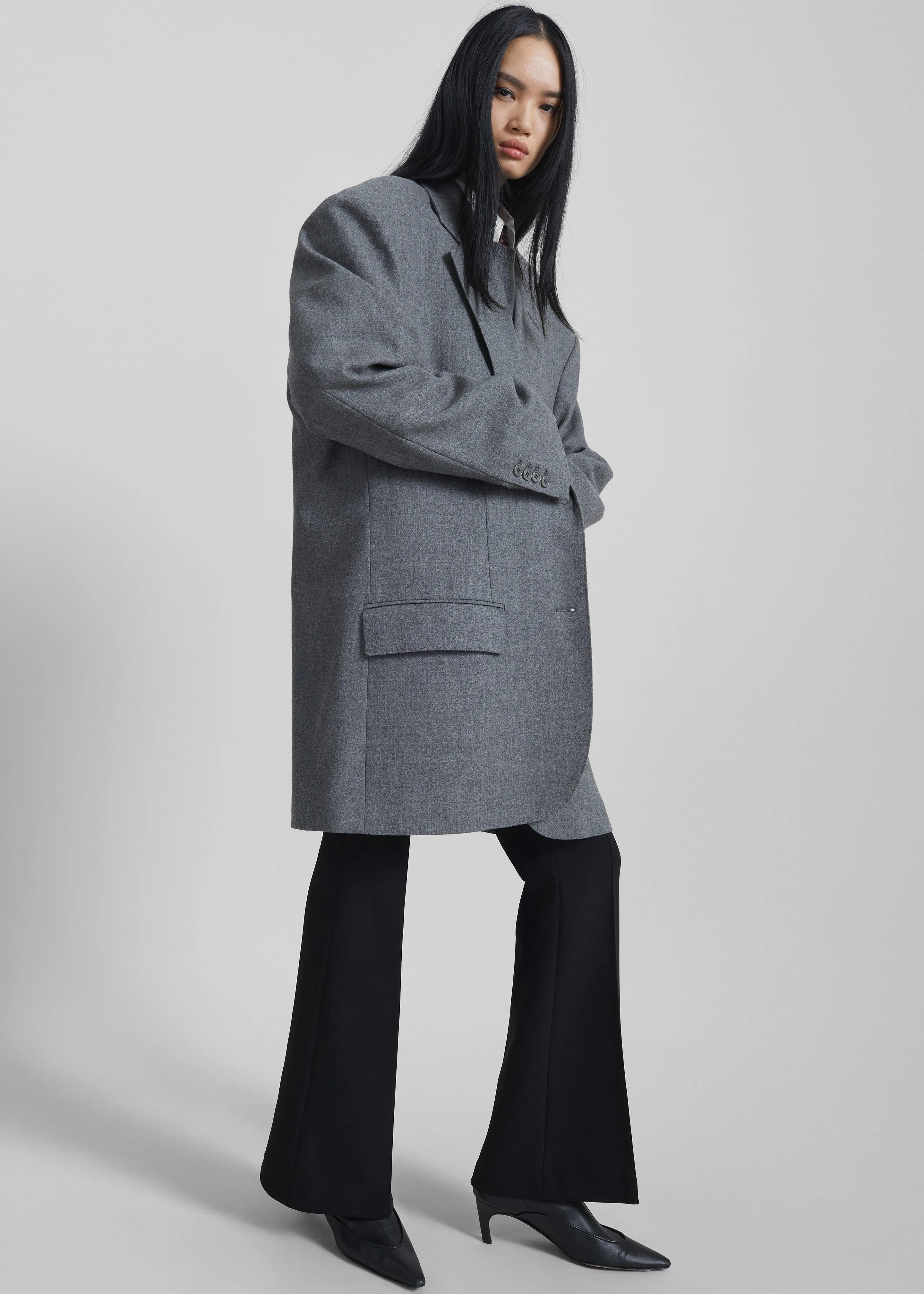 Lismore Wool Oversized Blazer - Grey sold by Frankie Shop product image thumbnail 5