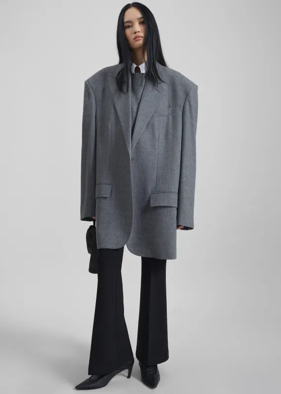 Lismore Wool Oversized Blazer - Grey made by Frankie Shop