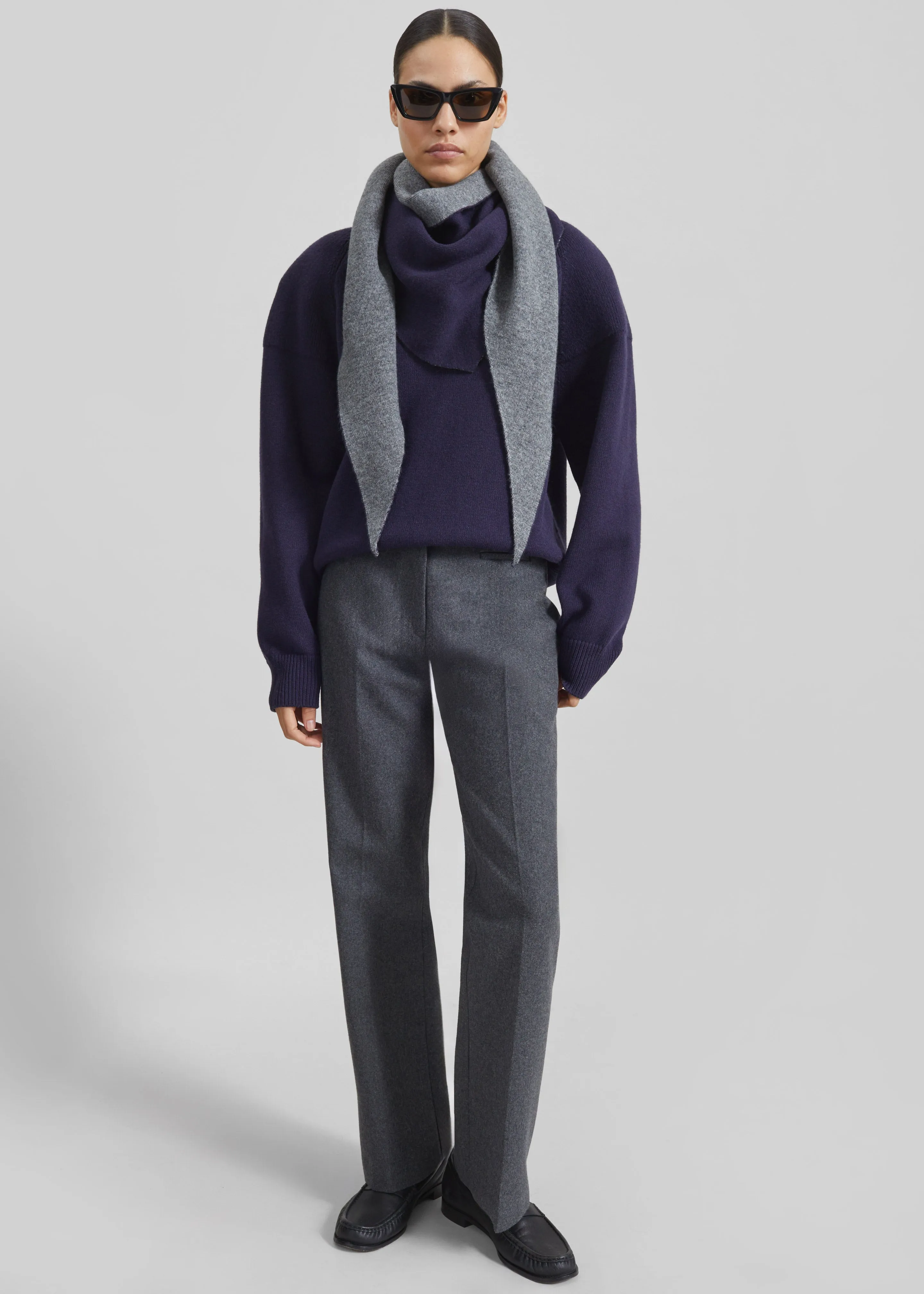 Avize Wool Straight Trousers - Dark Grey sold by Frankie Shop product image thumbnail 5