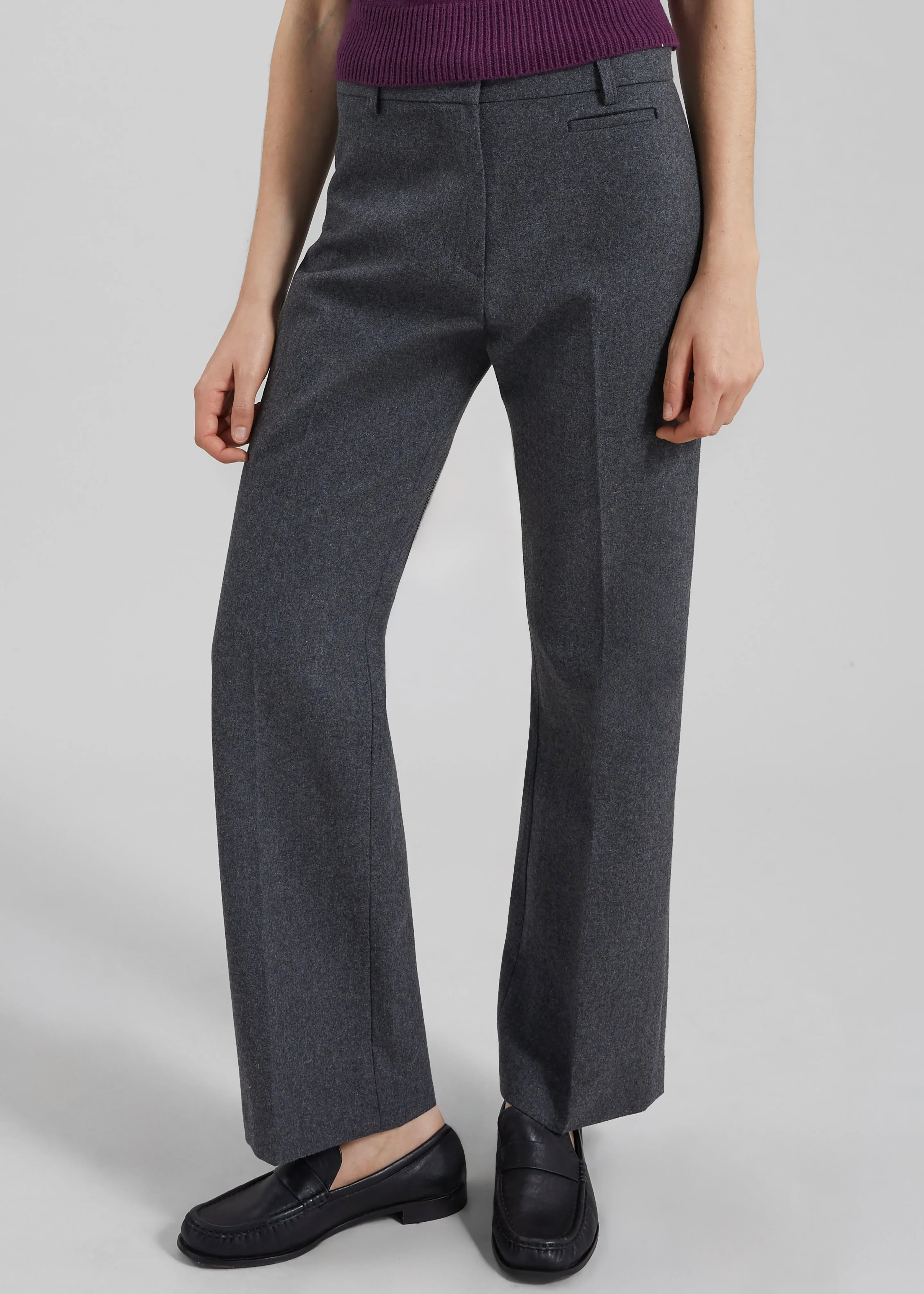 Avize Wool Straight Trousers - Dark Grey sold by Frankie Shop product image thumbnail 2