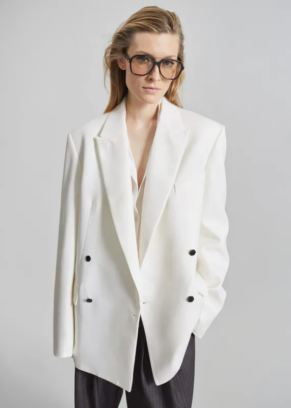 Newark Double Breasted Blazer - Ivory sold by Frankie Shop