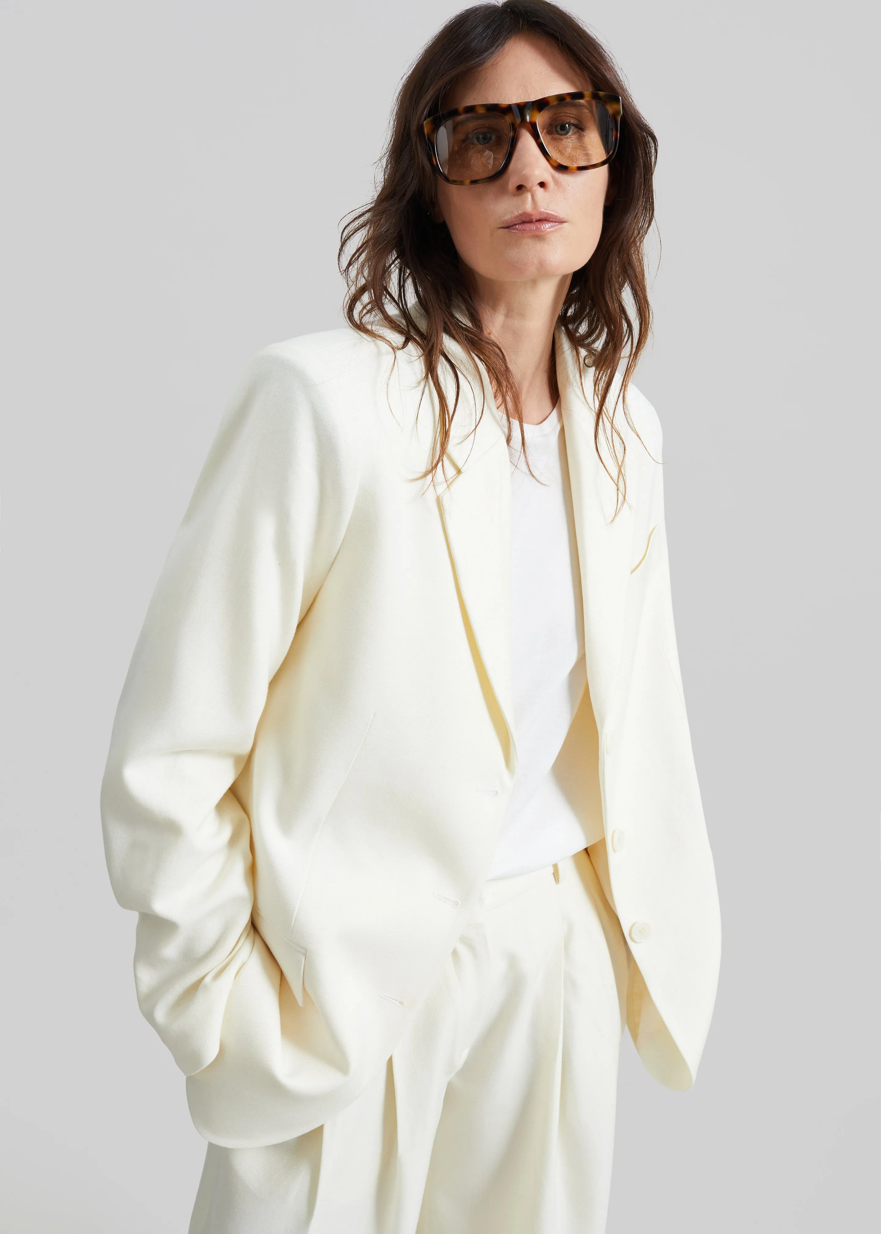 Halser Oversized Blazer - Ivory sold by Frankie Shop