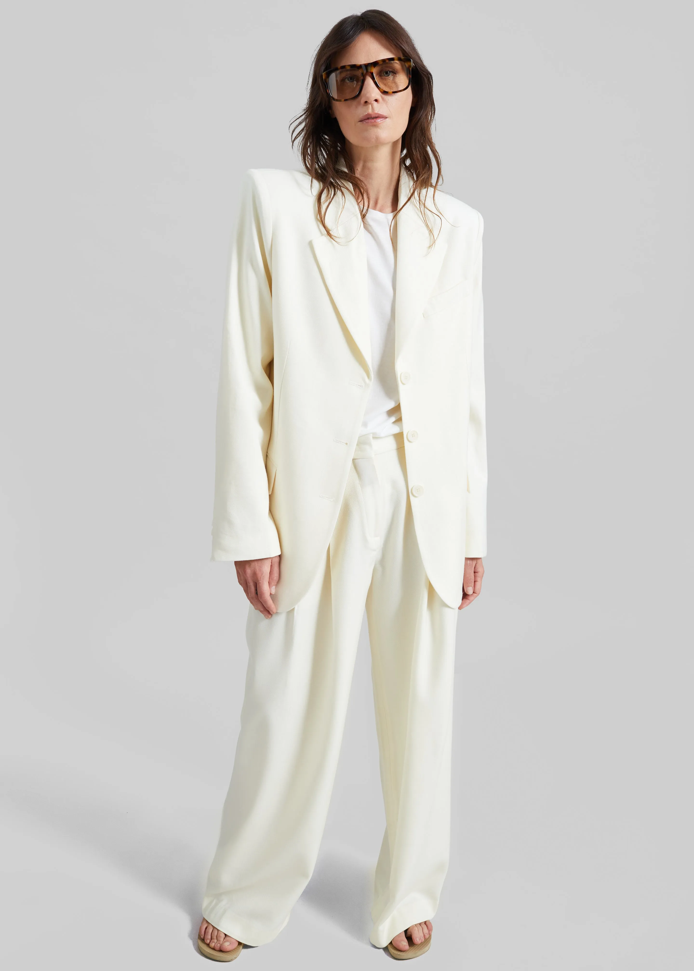 Halser Oversized Blazer - Ivory sold by Frankie Shop product image thumbnail 3