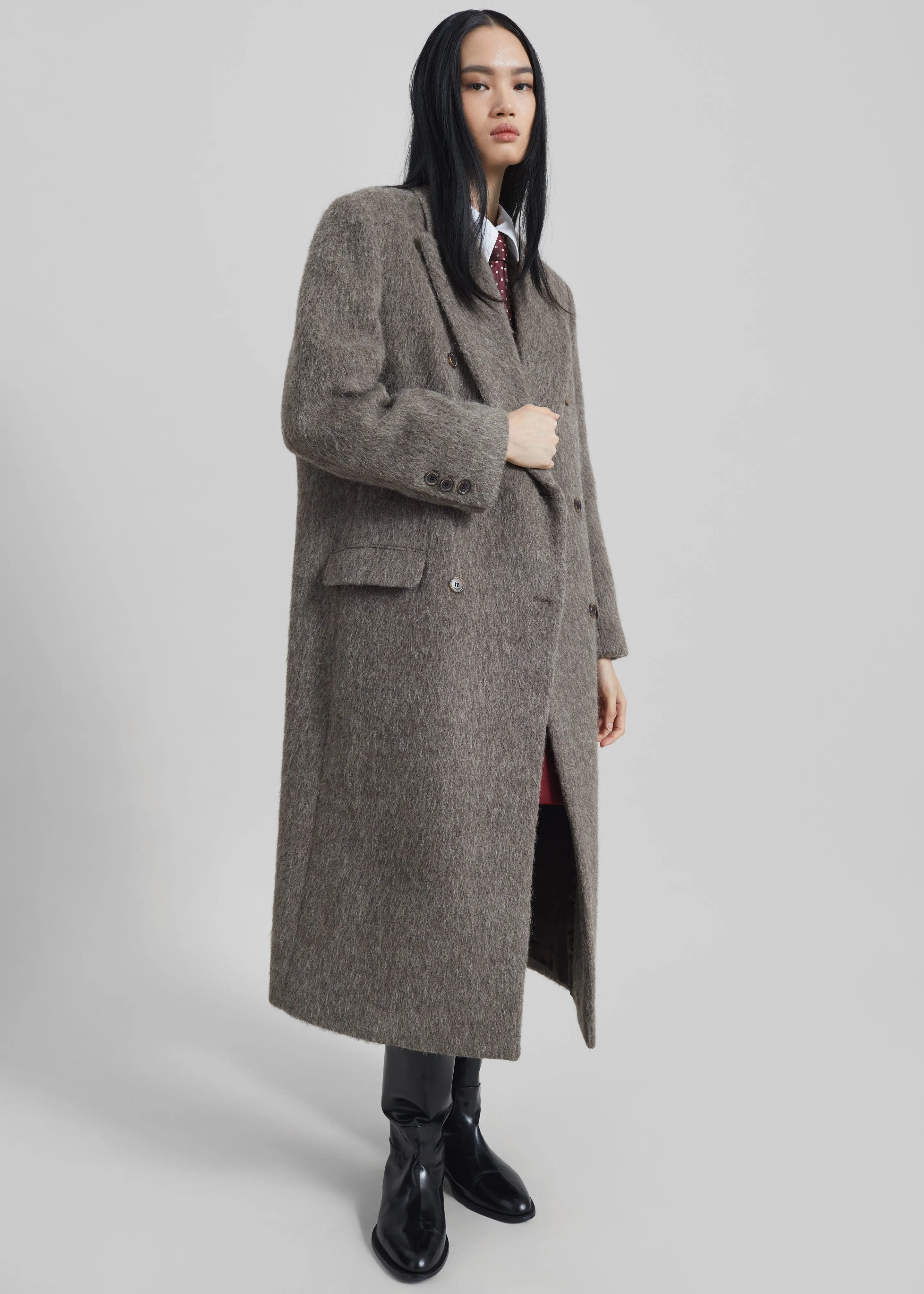 Sormark Brushed Wool Coat - Taupe sold by Frankie Shop