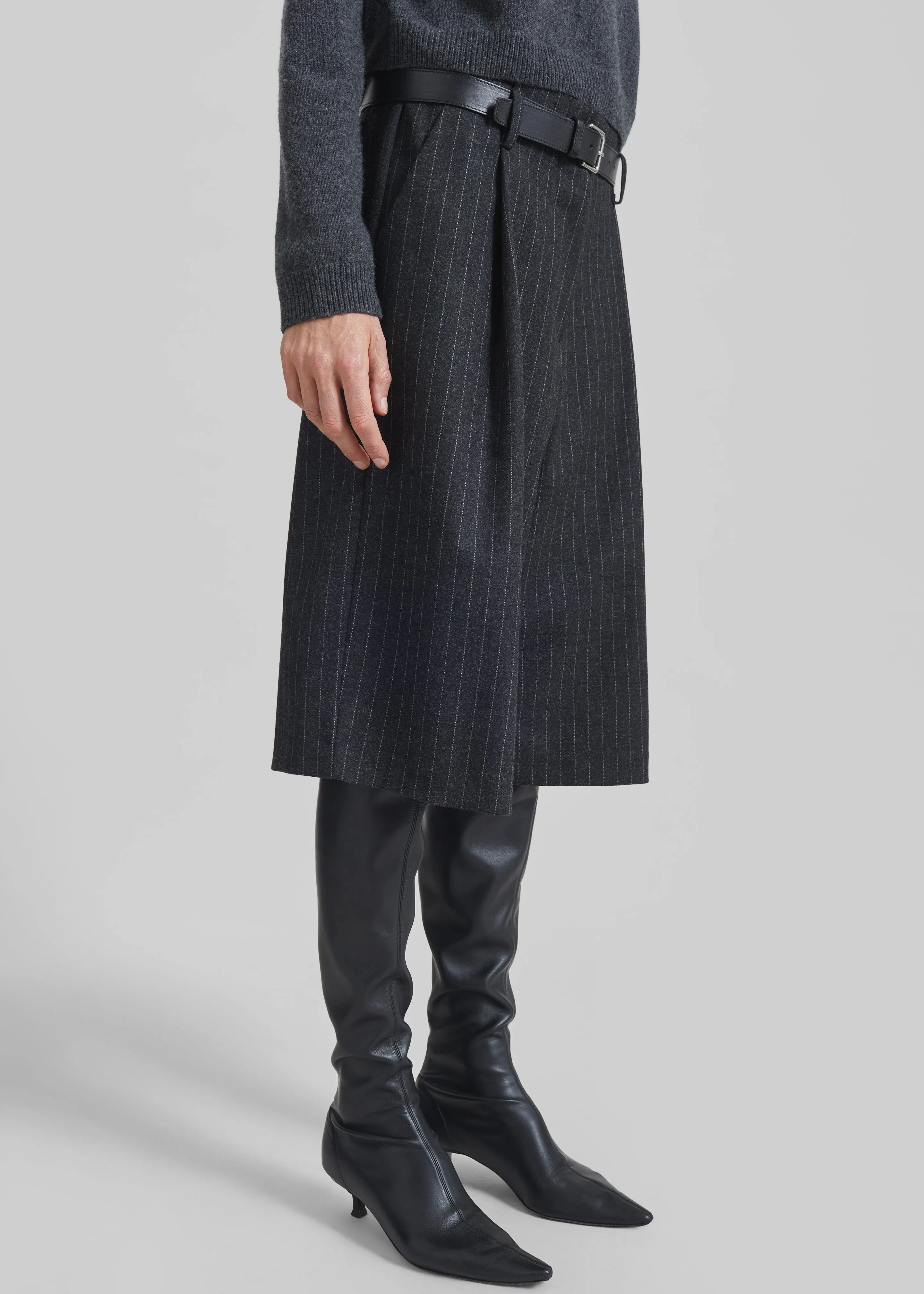 Carlow Bermuda Shorts - Charcoal/White Pinstripe sold by Frankie Shop product image thumbnail 5