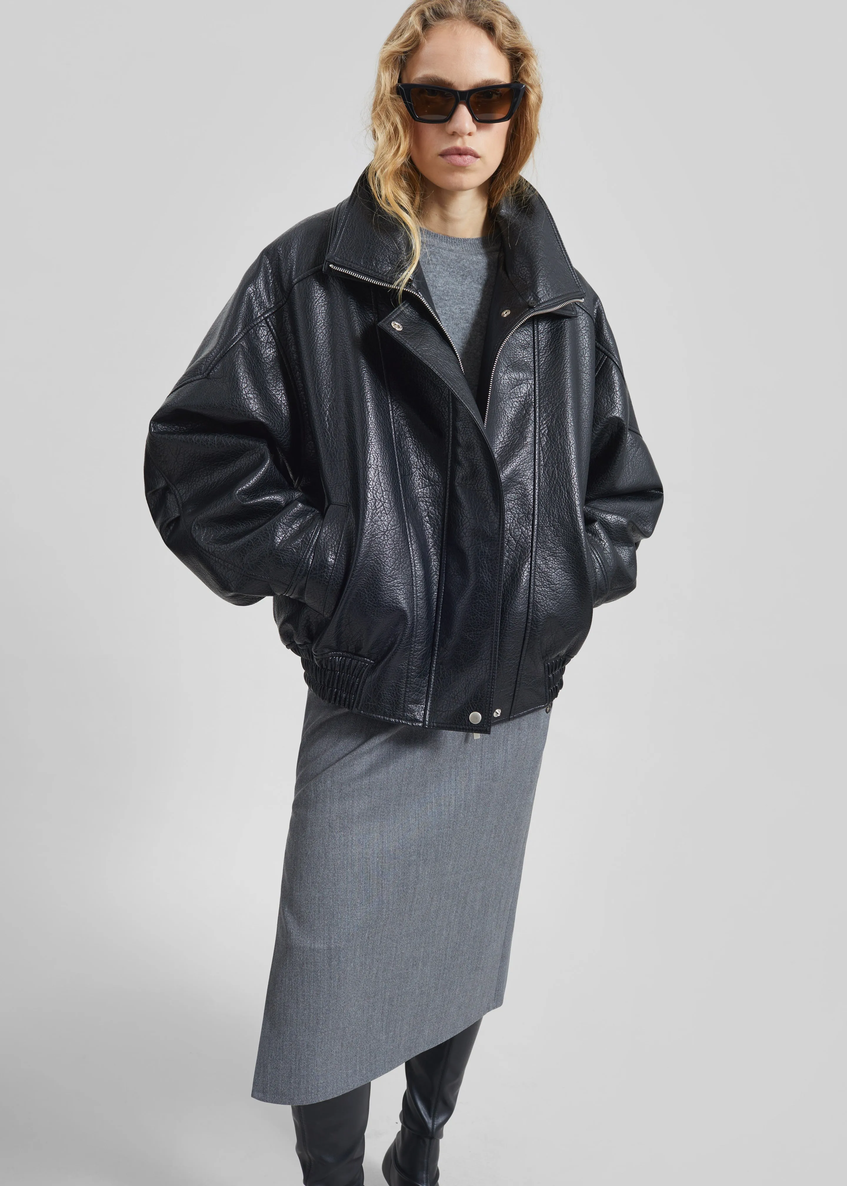 Gemonio Faux Leather Jacket - Black sold by Frankie Shop product image thumbnail 2