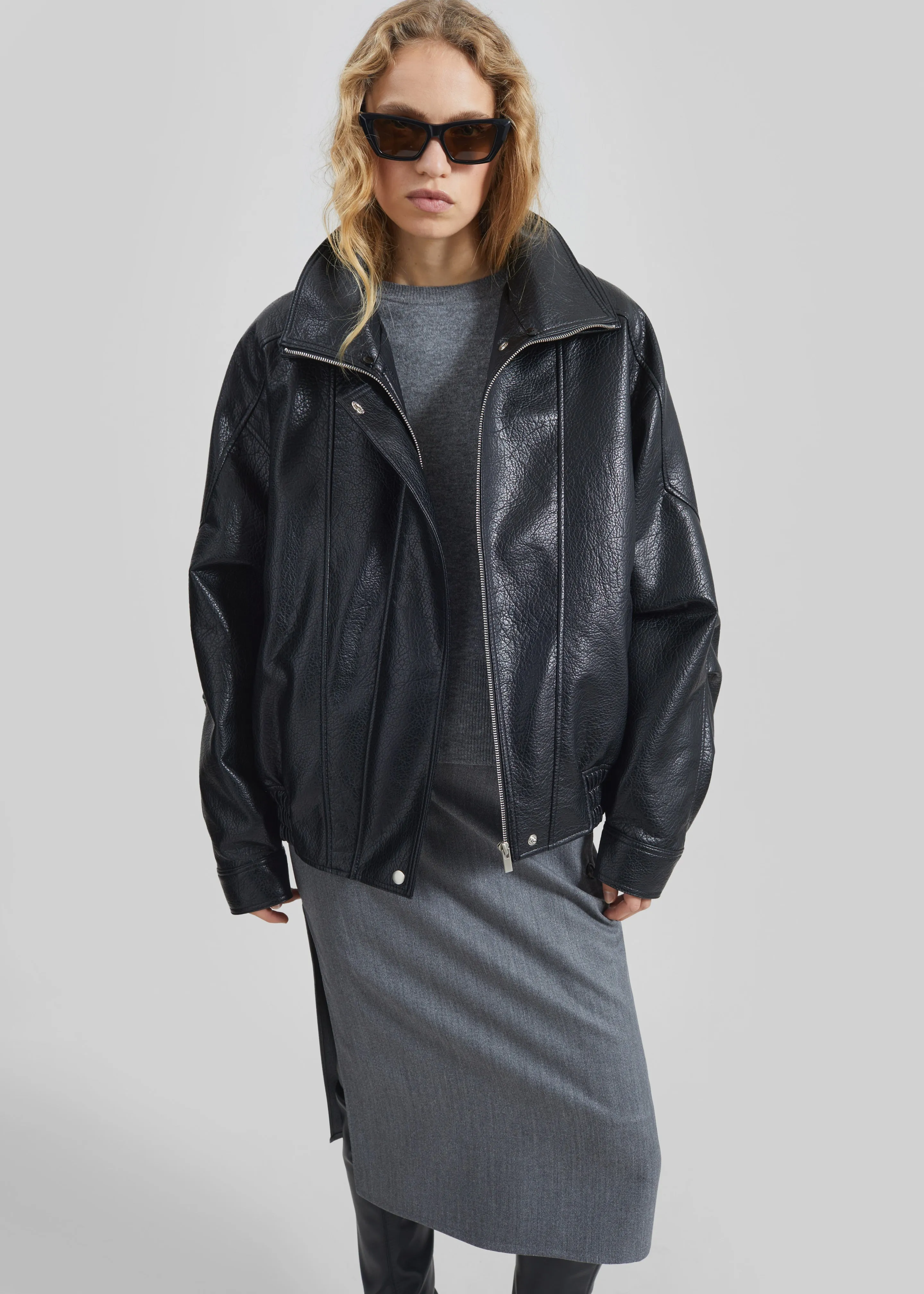 Gemonio Faux Leather Jacket - Black sold by Frankie Shop product image thumbnail 4