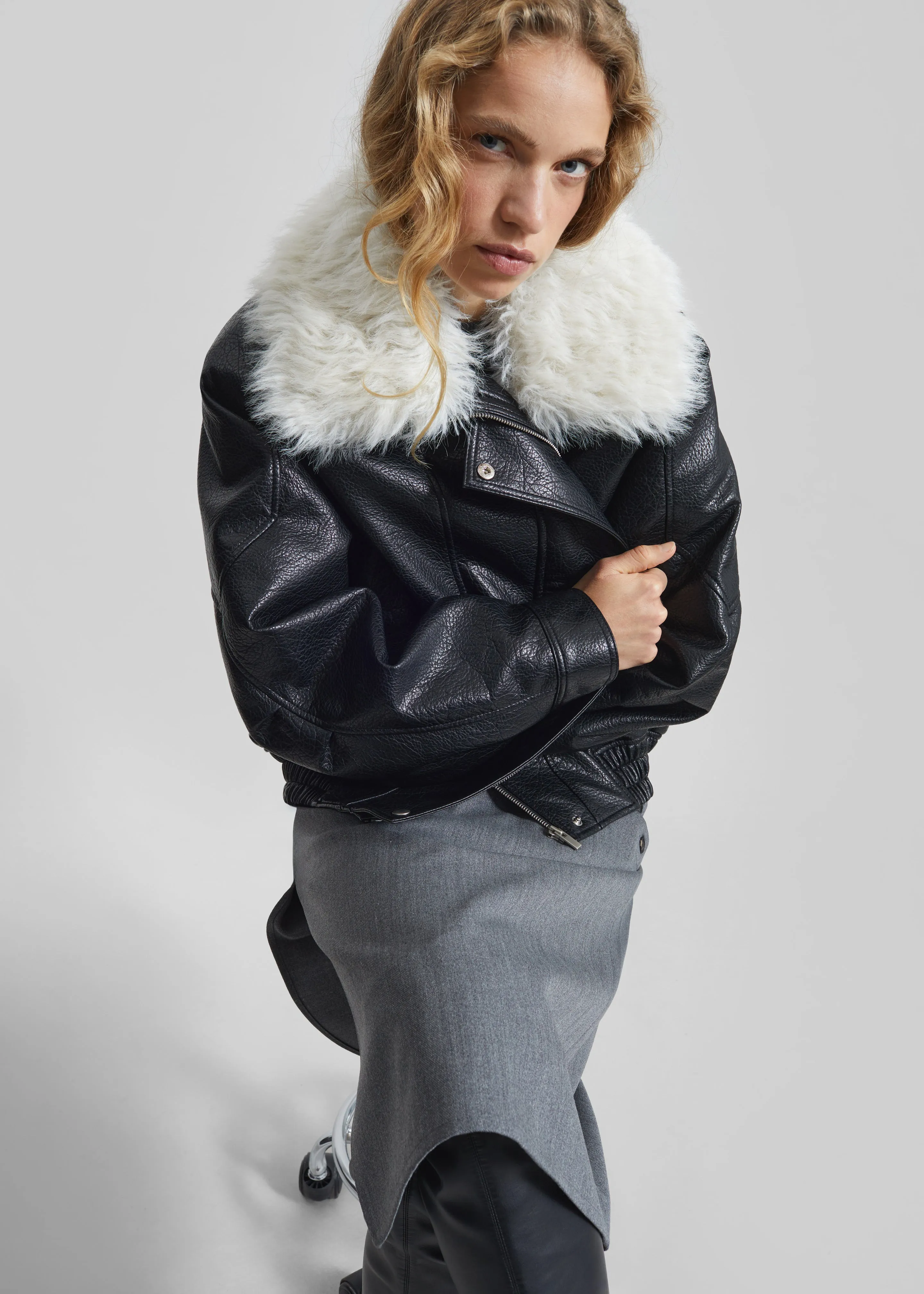 Gemonio Faux Leather Jacket - Black sold by Frankie Shop