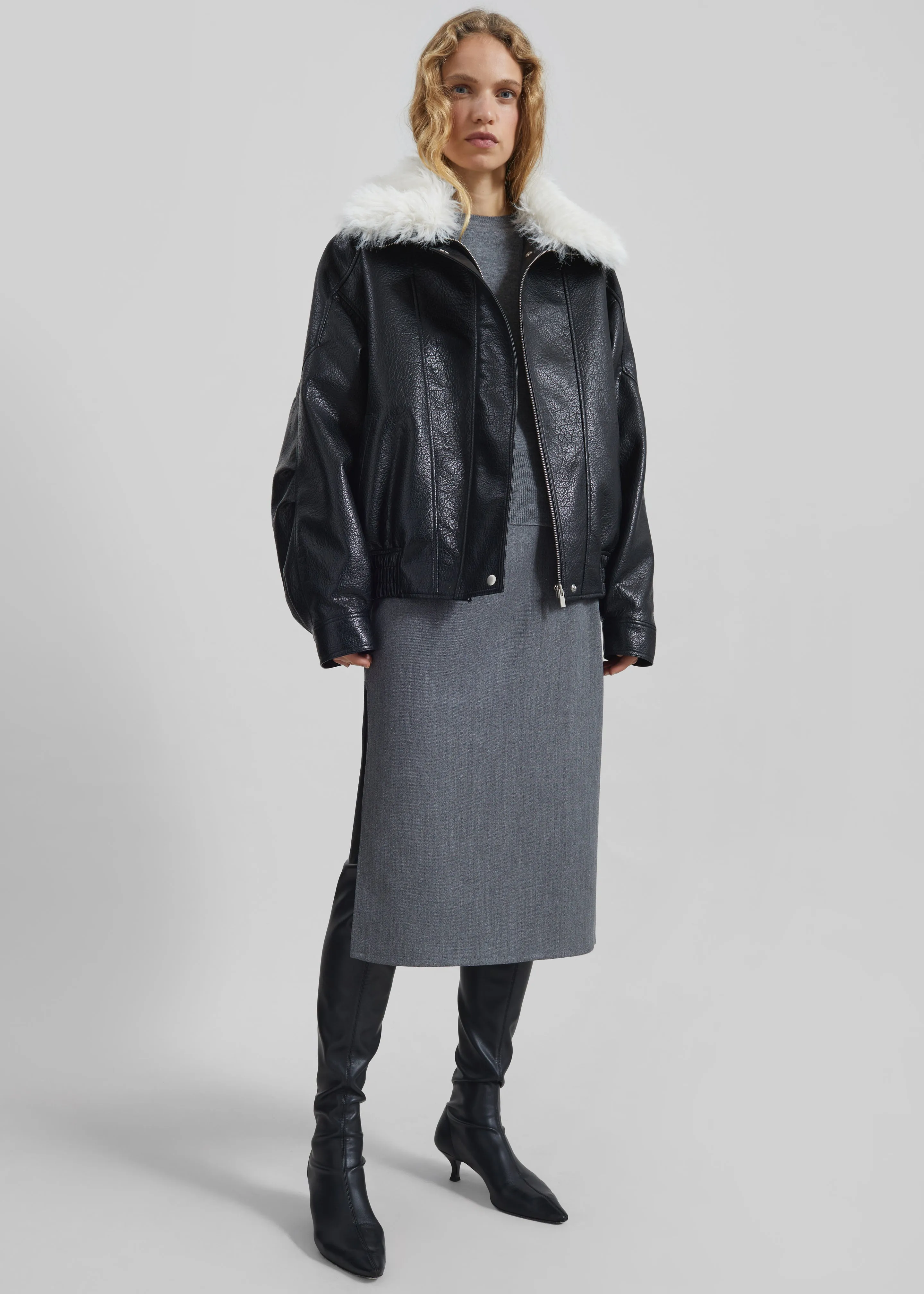 Gemonio Faux Leather Jacket - Black sold by Frankie Shop product image thumbnail 5