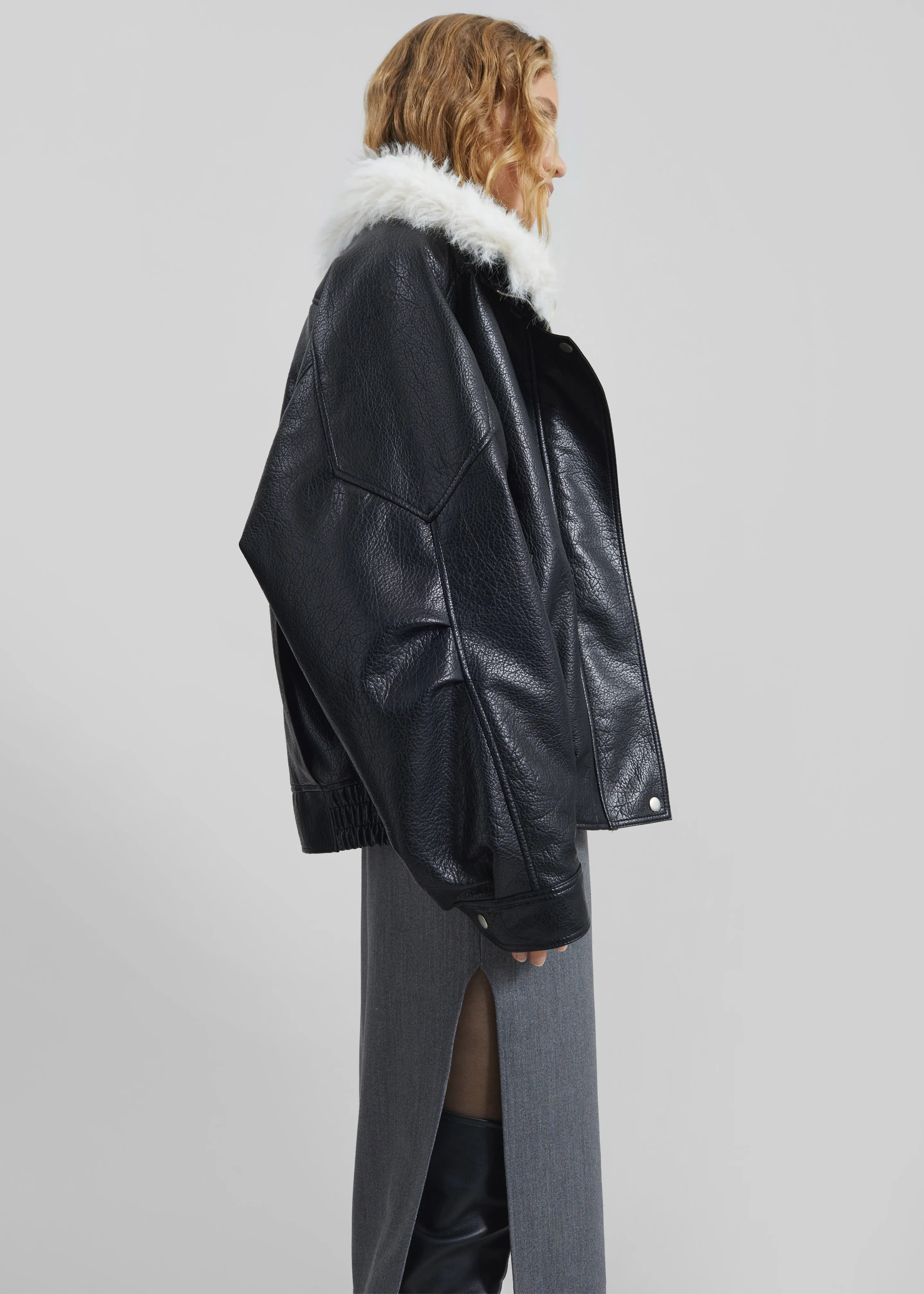 Gemonio Faux Leather Jacket - Black sold by Frankie Shop product image thumbnail 3