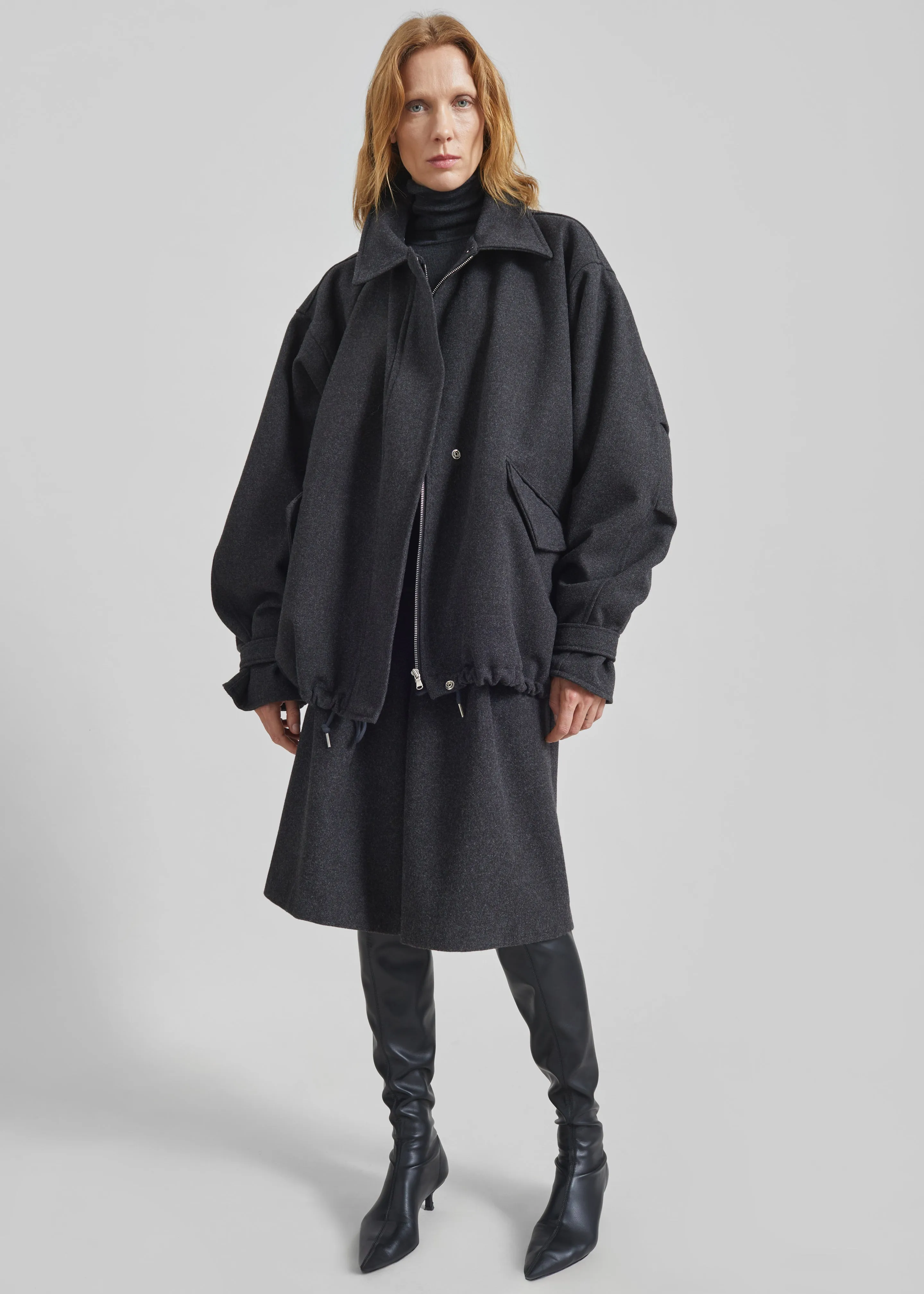 Hemavan Faux Fur Lined Jacket - Dark Grey sold by Frankie Shop product image thumbnail 4