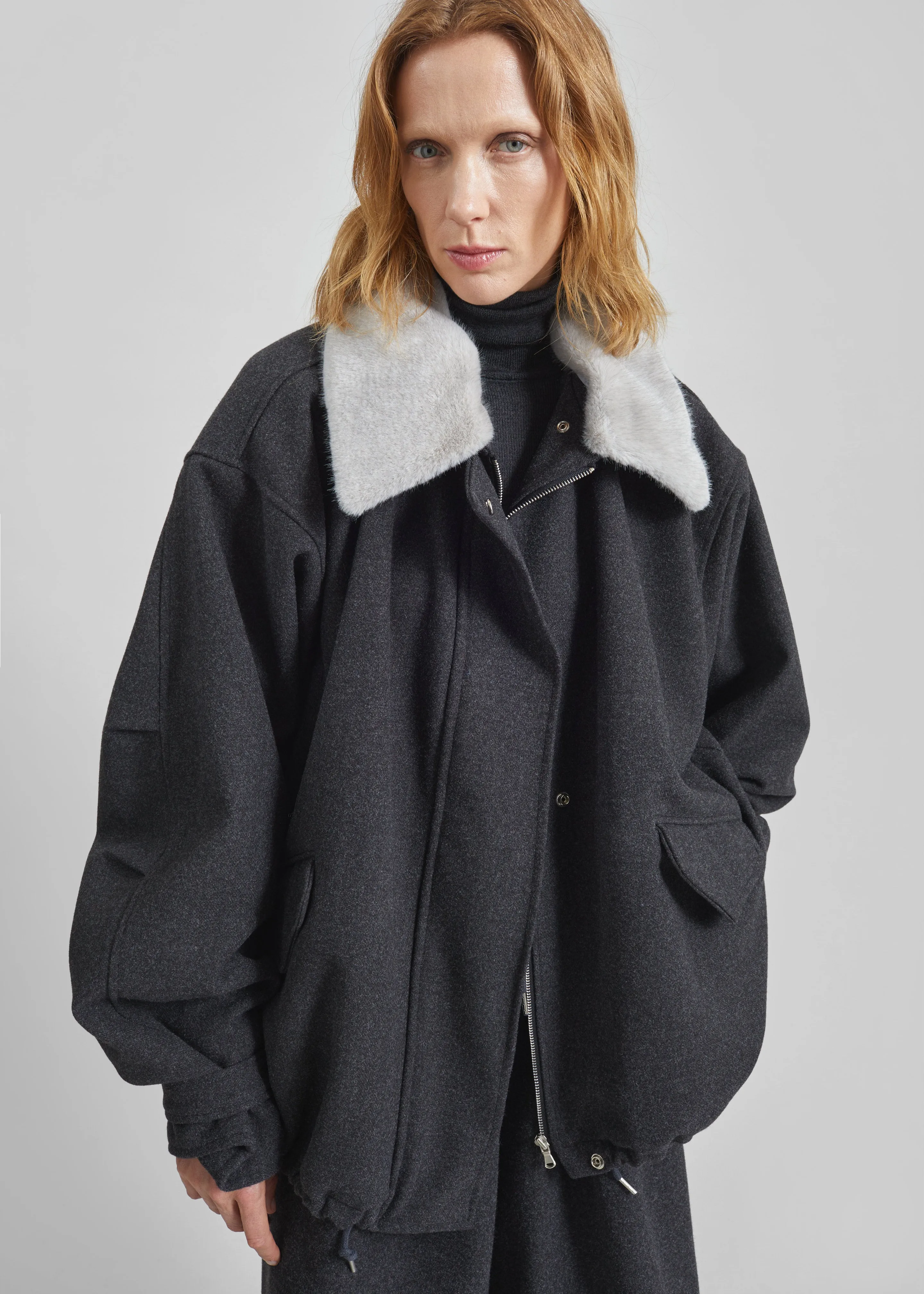 Hemavan Faux Fur Lined Jacket - Dark Grey sold by Frankie Shop product image thumbnail 5
