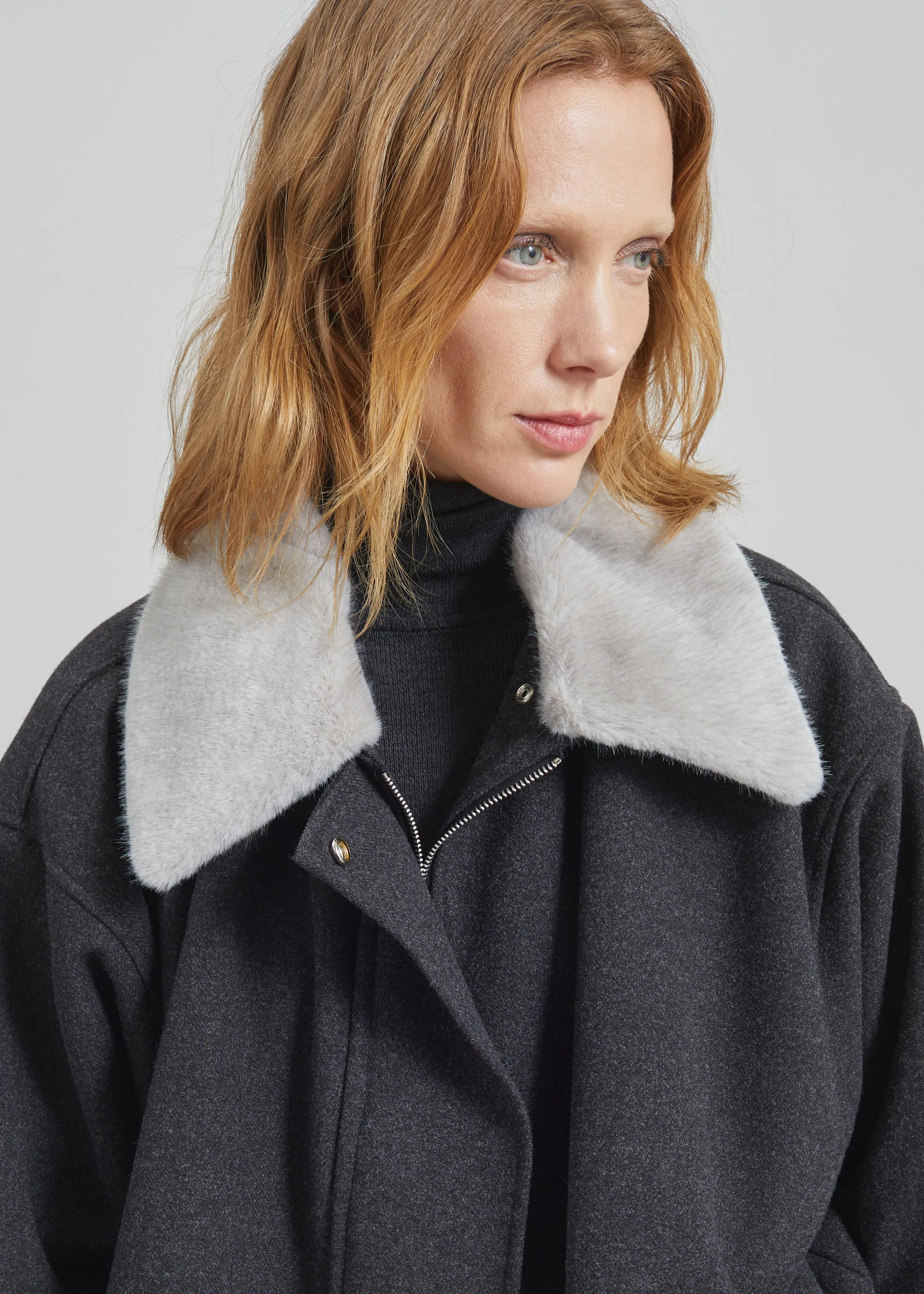 Hemavan Faux Fur Lined Jacket - Dark Grey sold by Frankie Shop product image thumbnail 3