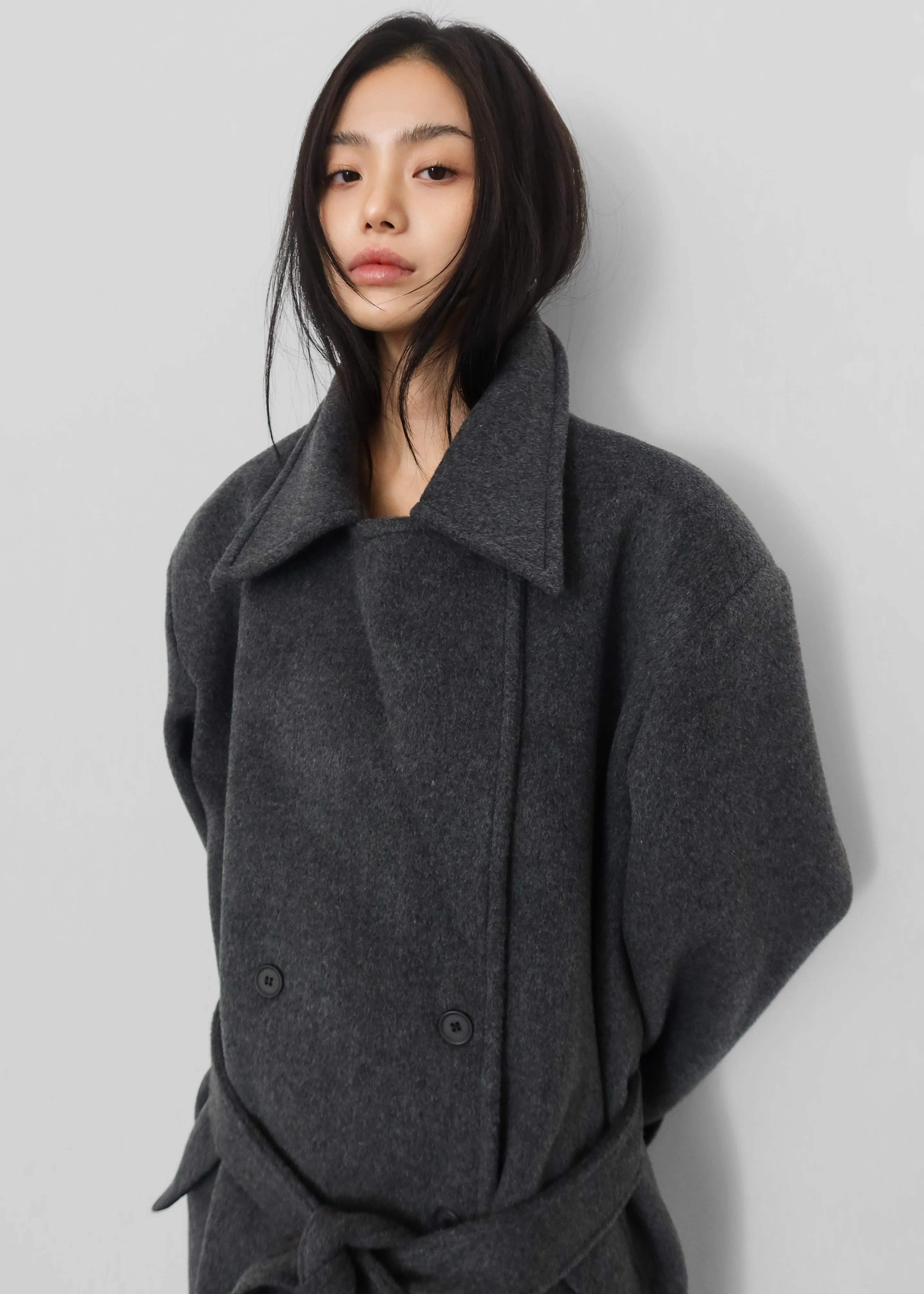Kalmar Wool Peacoat - Grey sold by Frankie Shop product image thumbnail 2