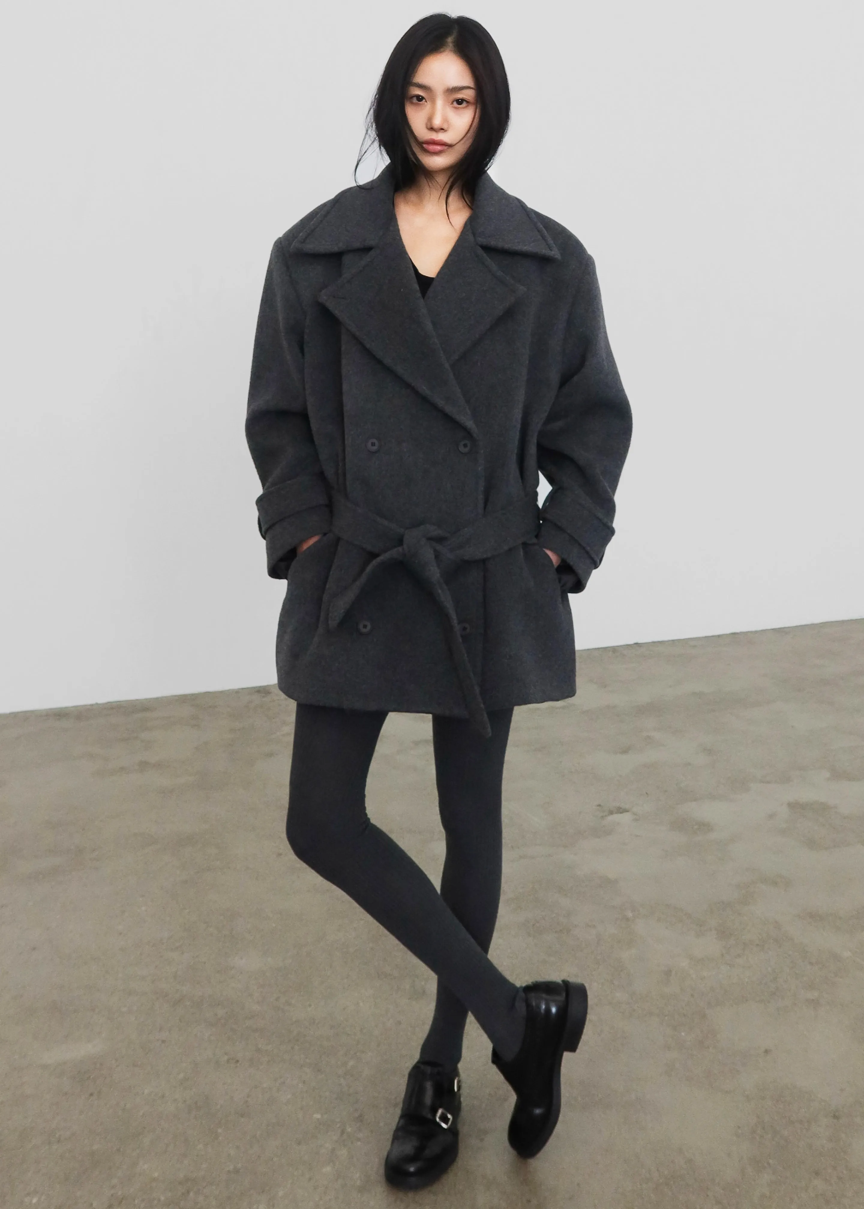 Kalmar Wool Peacoat - Grey sold by Frankie Shop product image thumbnail 4