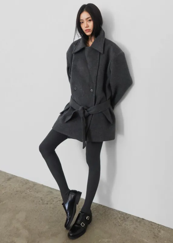 Kalmar Wool Peacoat - Grey sold by Frankie Shop