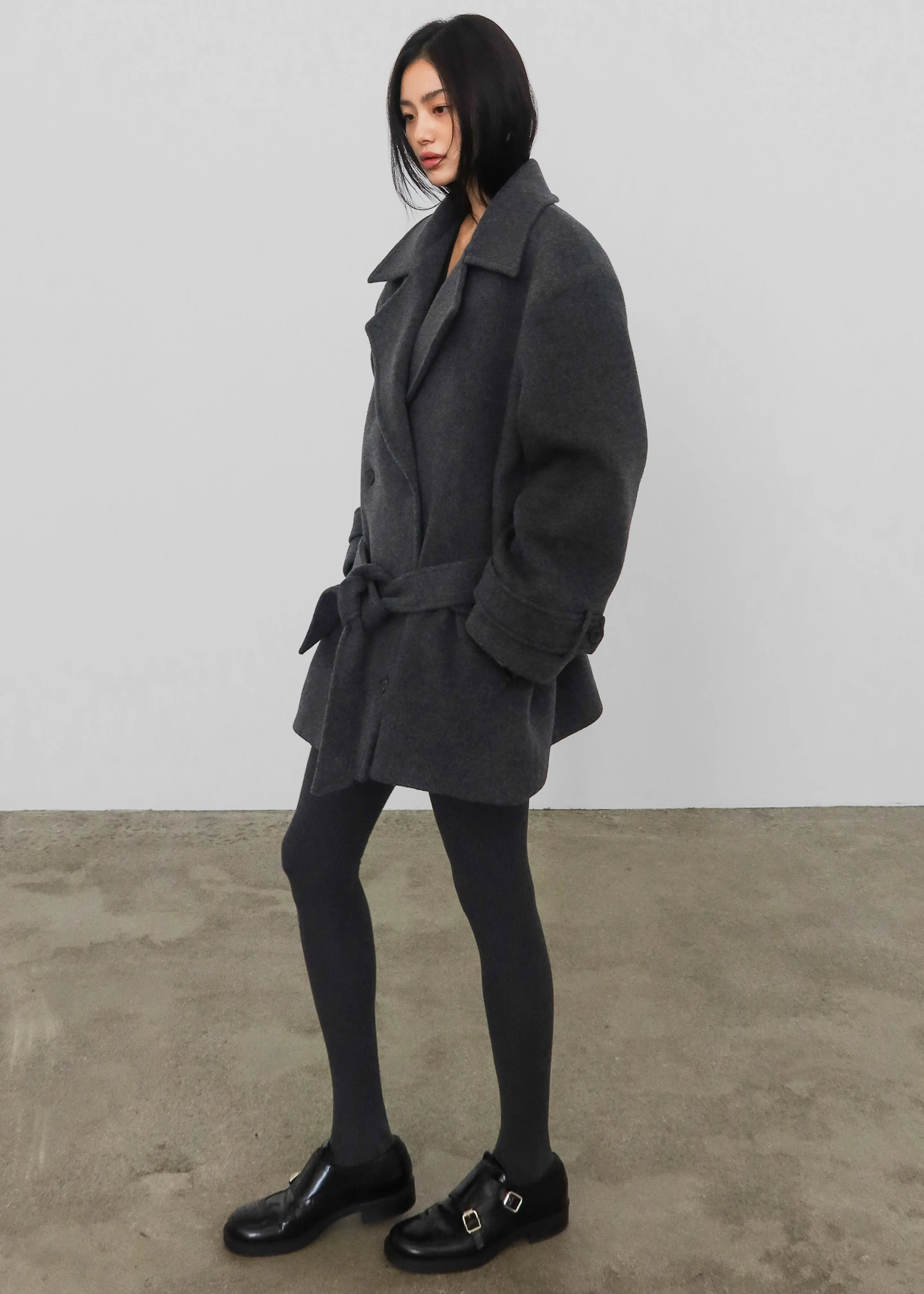 Kalmar Wool Peacoat - Grey sold by Frankie Shop product image thumbnail 3