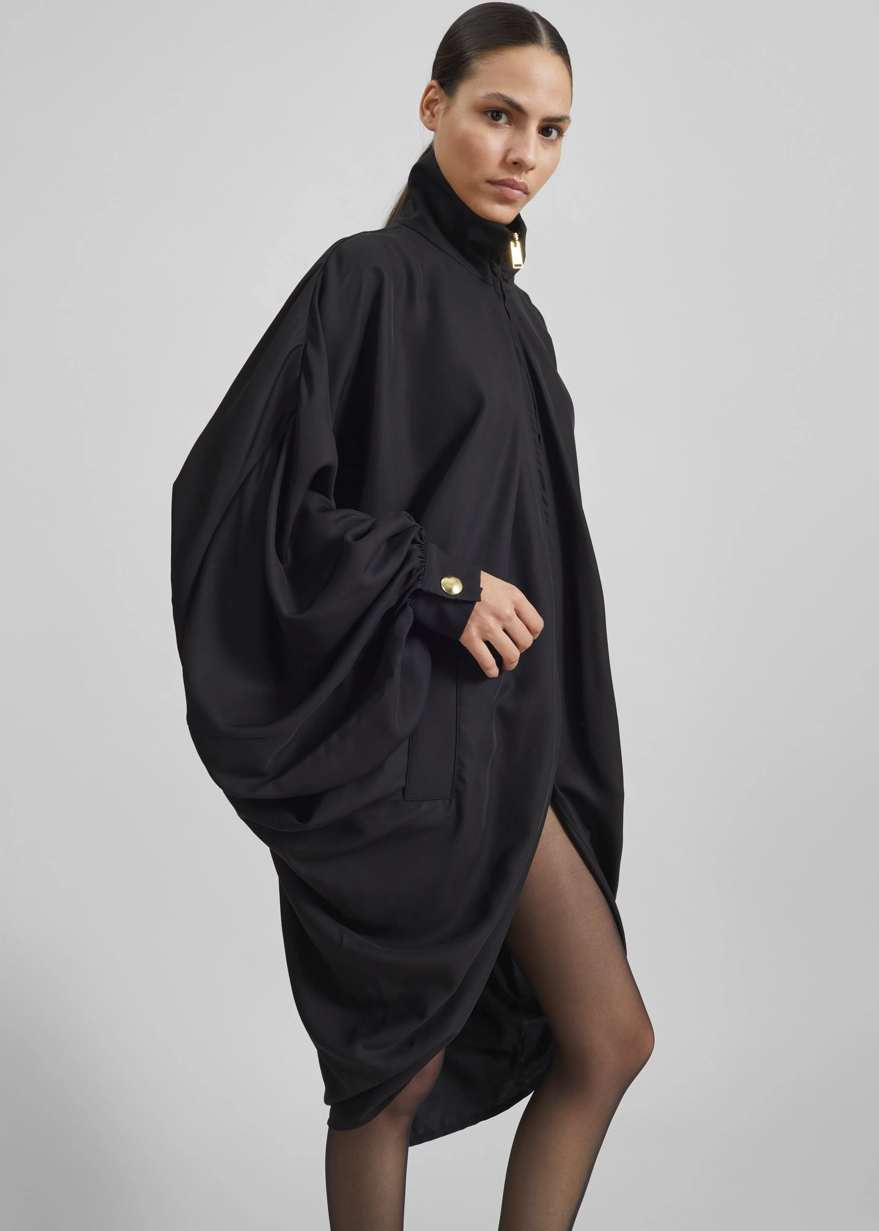 Darkpark Norma Draped Sleeves Bomber Jacket - Black sold by Frankie Shop product image thumbnail 3