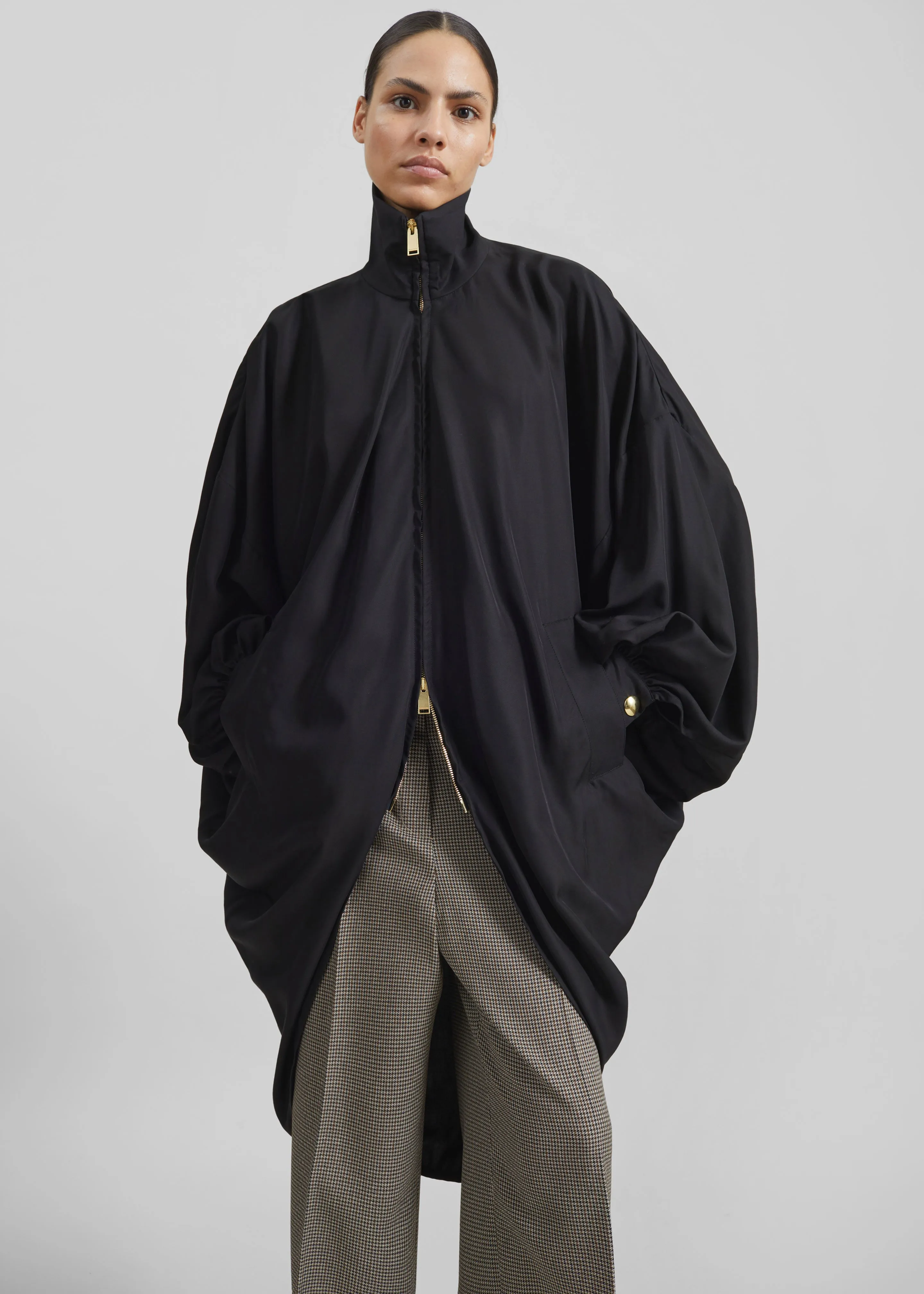 Darkpark Norma Draped Sleeves Bomber Jacket - Black sold by Frankie Shop product image thumbnail 5