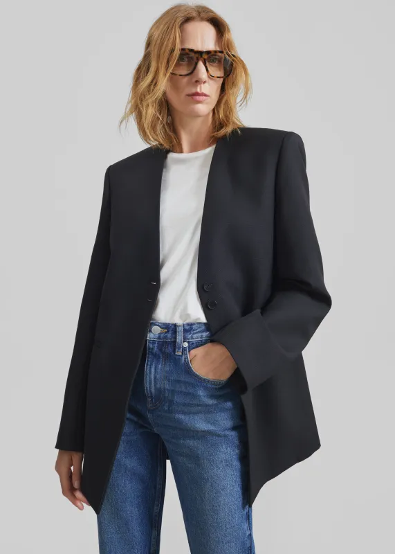 Winsen Collarless Blazer - Black sold by Frankie Shop