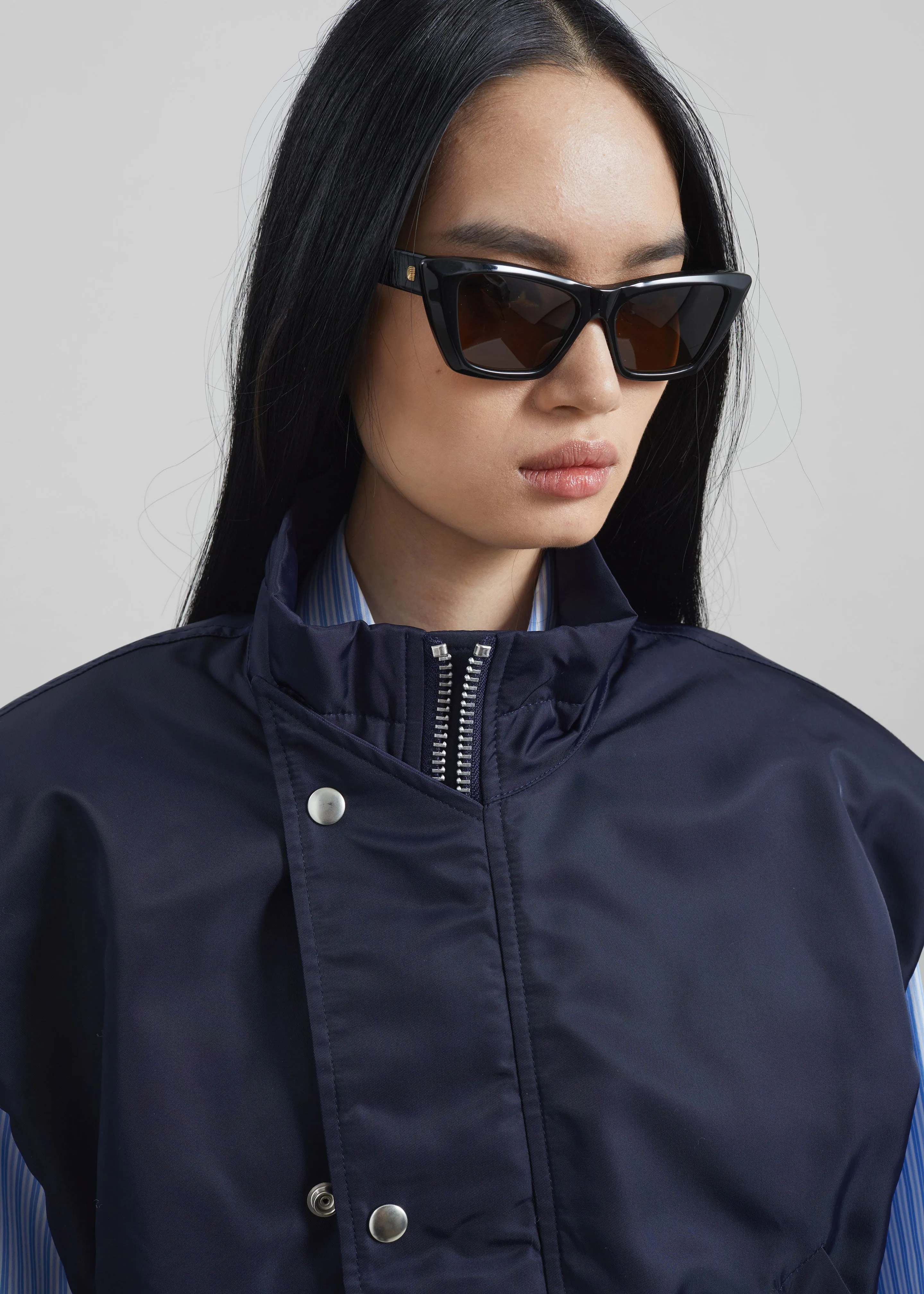 Aysen Sleeveless Bomber Jacket - Navy sold by Frankie Shop product image thumbnail 4