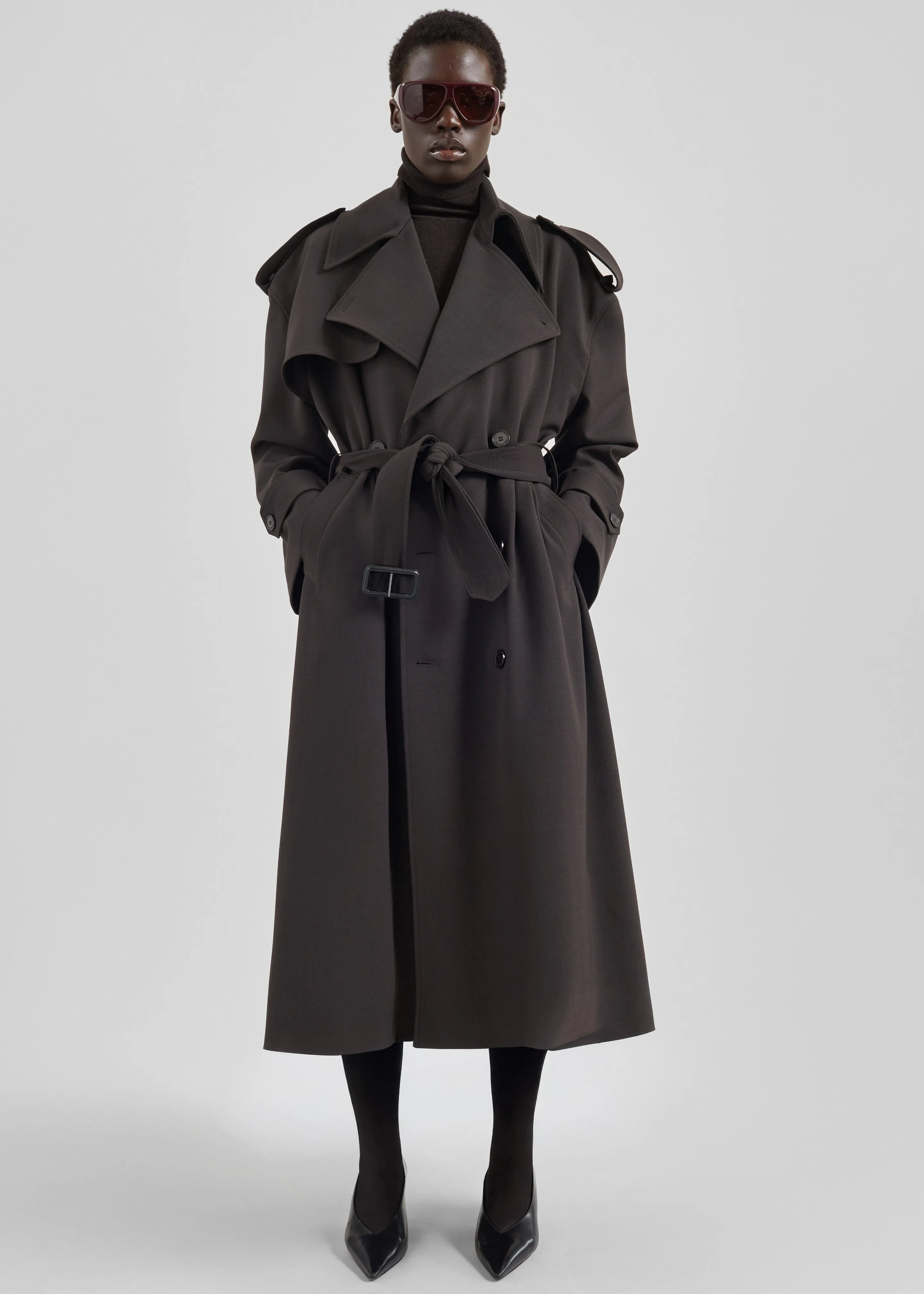 Dursley Tailored Trench Coat - Brown sold by Frankie Shop product image thumbnail 3