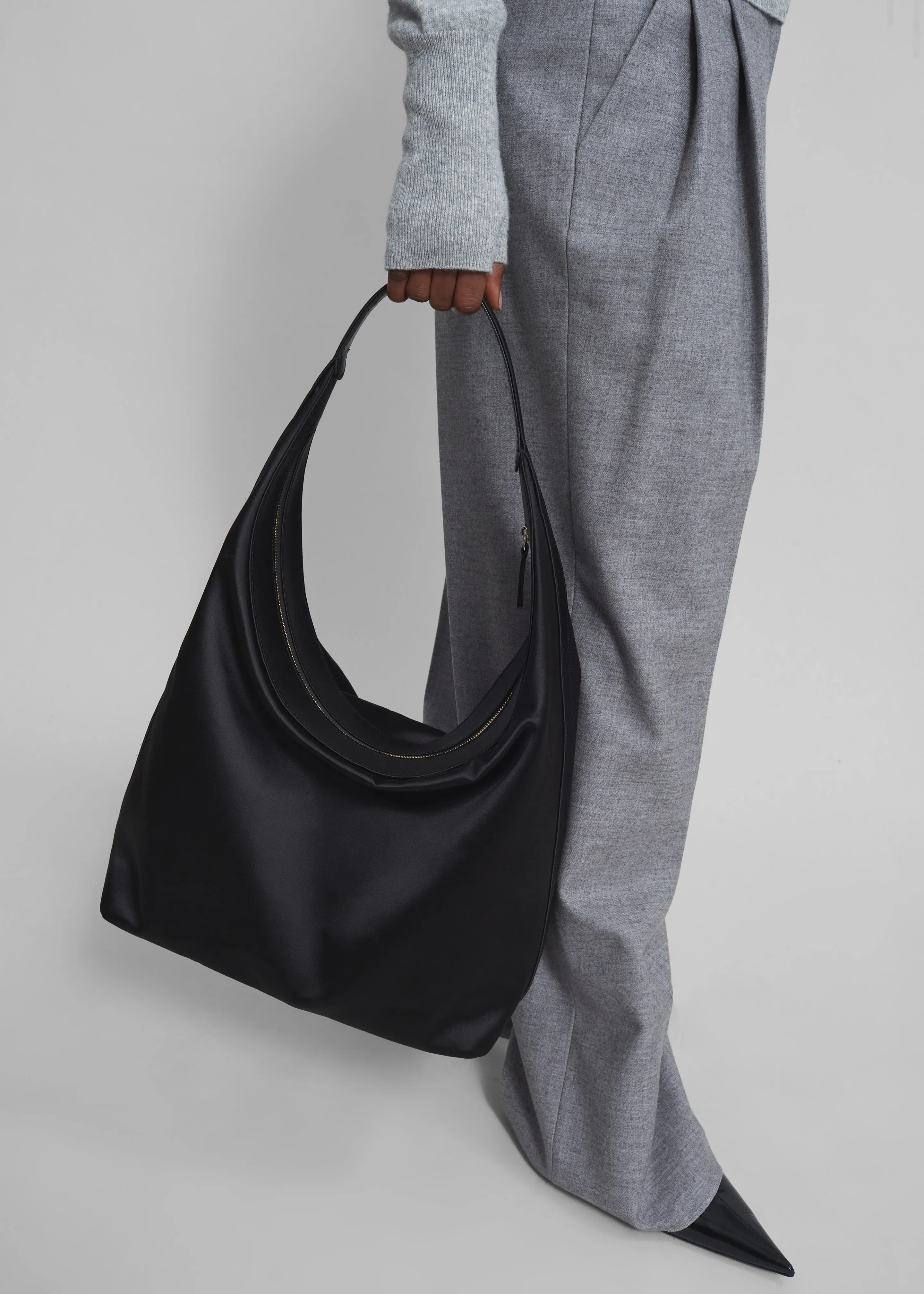 Loulou Studio Alegrina Satin Hobo Bag - Black sold by Frankie Shop product image thumbnail 2